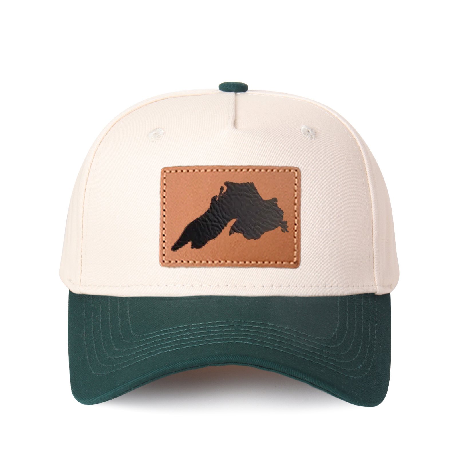 Upper Peninsula Of Michigan Leather Patch Trucker Hat product details