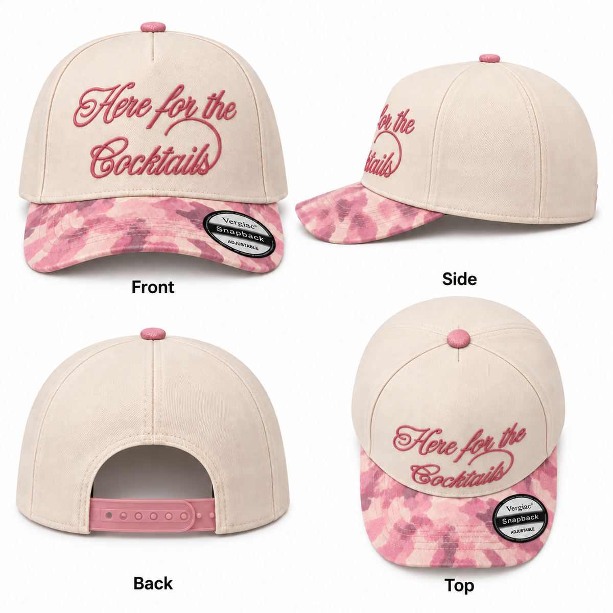 Here For The Cocktails 5-Panel Trucker Hat product details