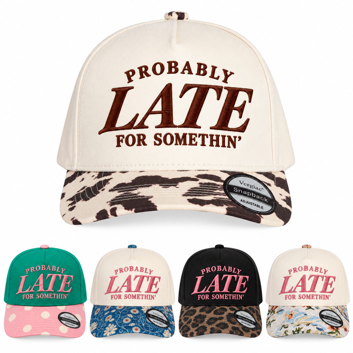 Probably Late For Somethin 5-Panel Trucker Hat product details