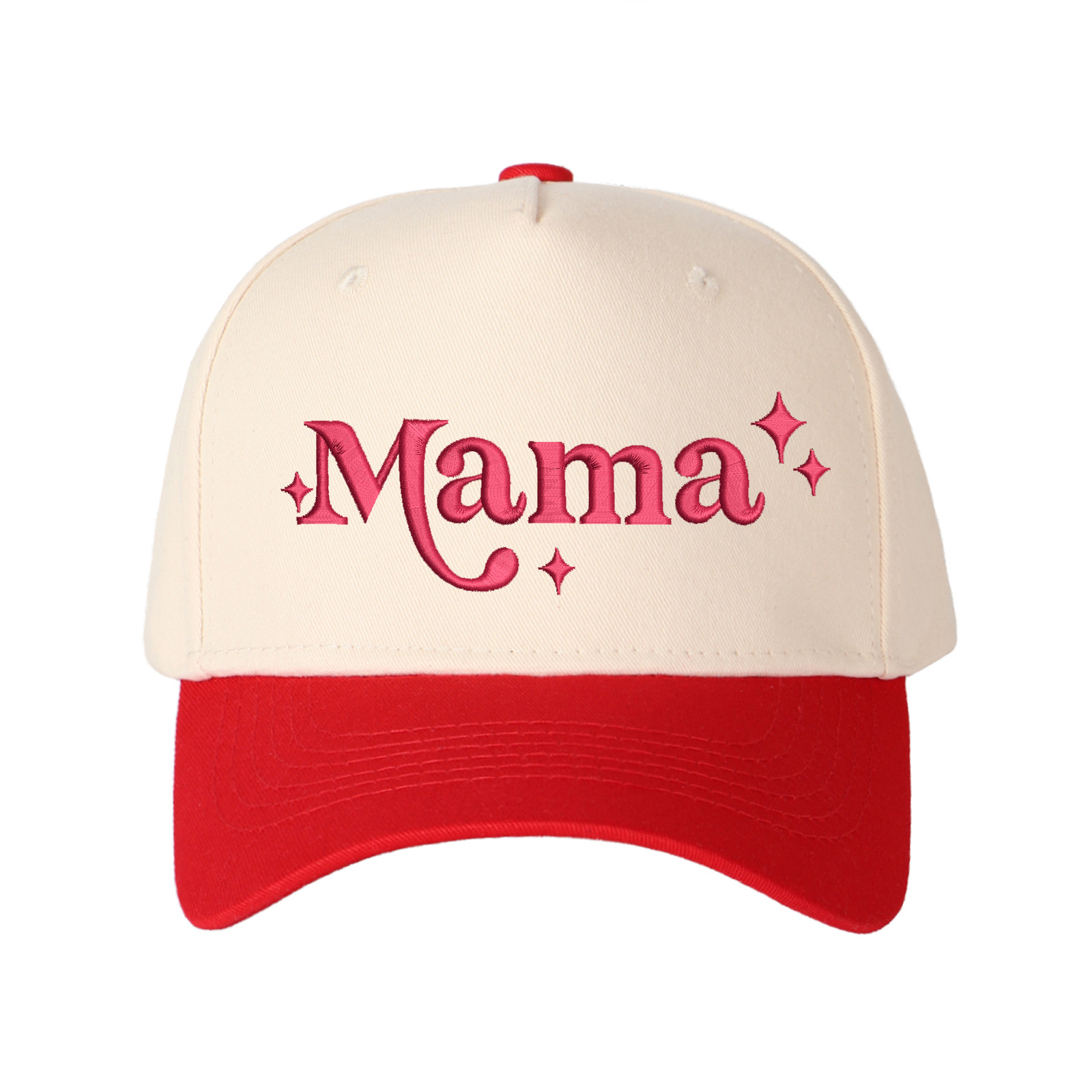 Star-accented Mama Embroidered Trucker Hat product details