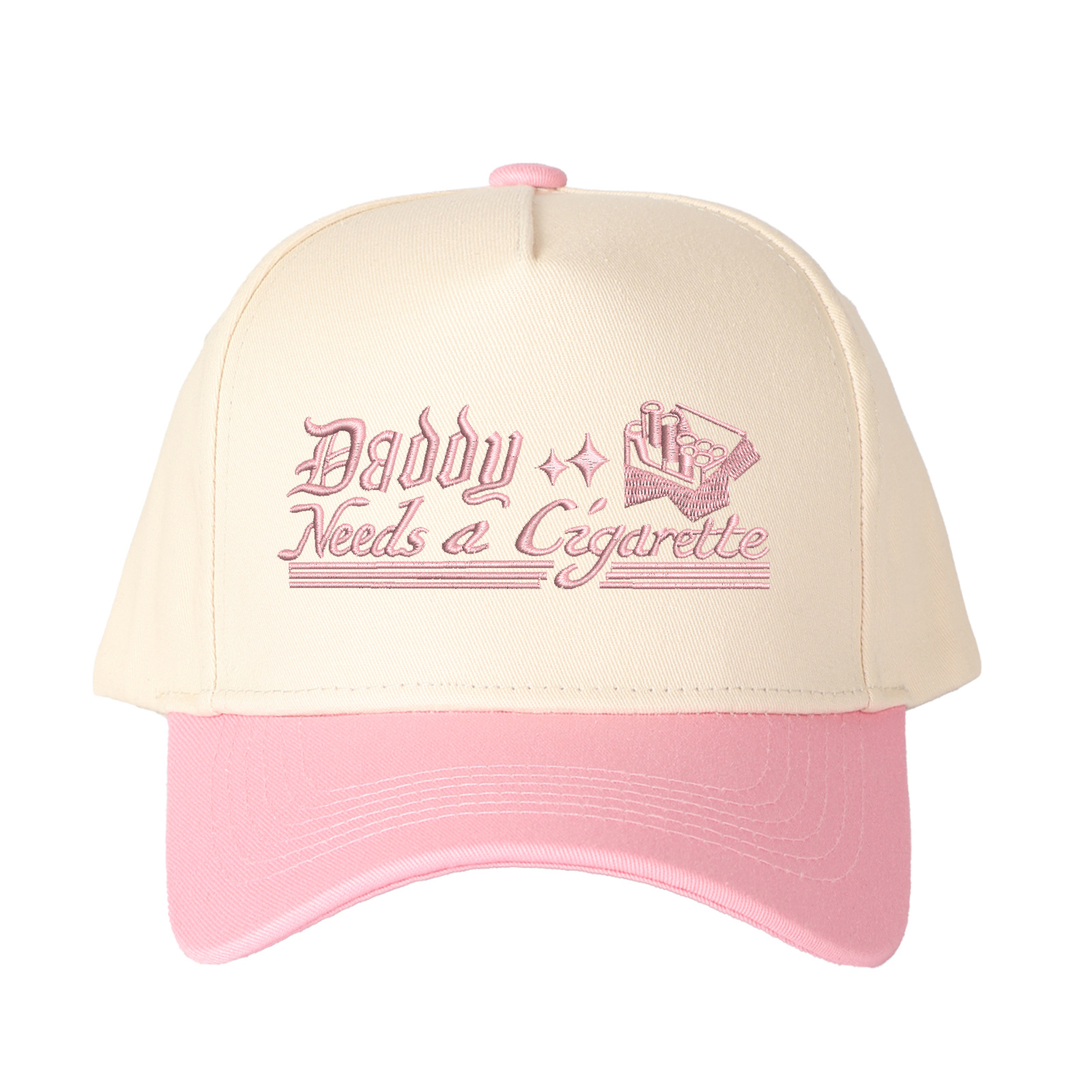 Daddy Needs A Cigarette Embroidered Trucker Hat product details
