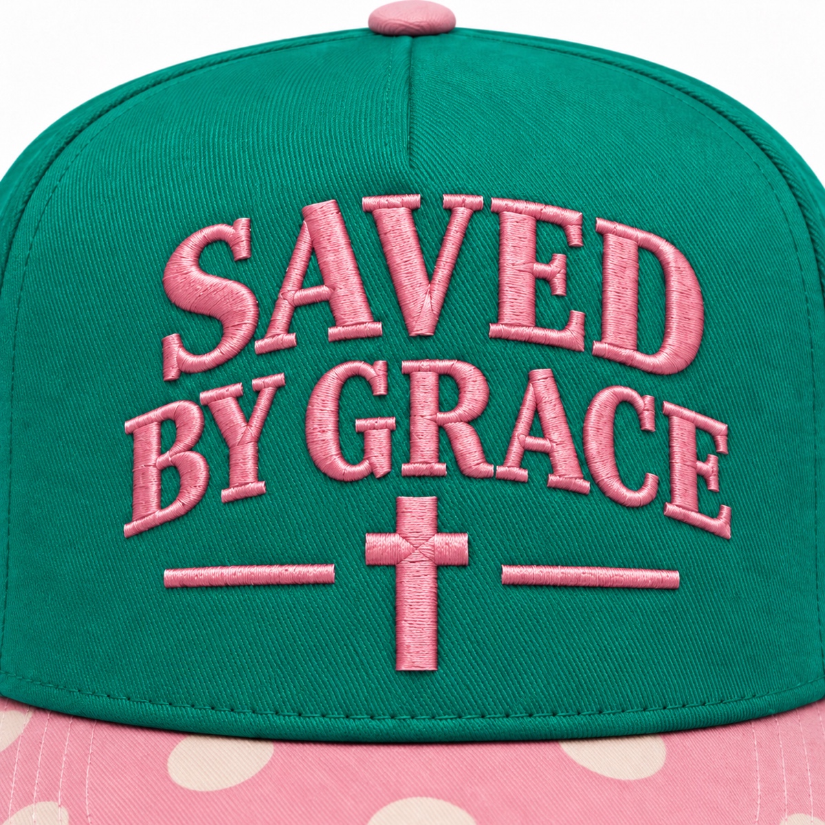 Saved By Grace 5-Panel Trucker Hat product details