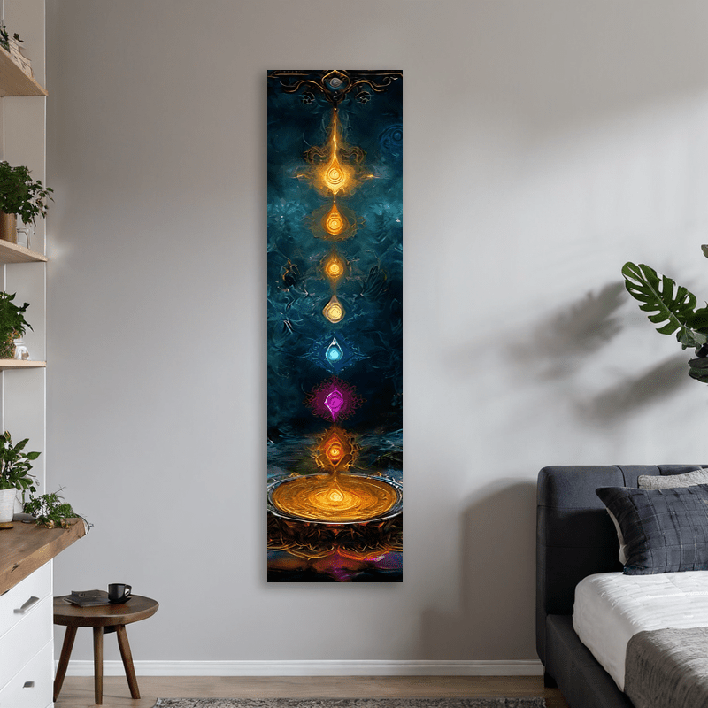 1 Stück farbenfroher Chakra-Energie-Mandala-Wandteppich aus waschbarem Polyester mit sieben Chakra-Steinen für Yogastudios und spirituelle Meditationsräume_voghion.com