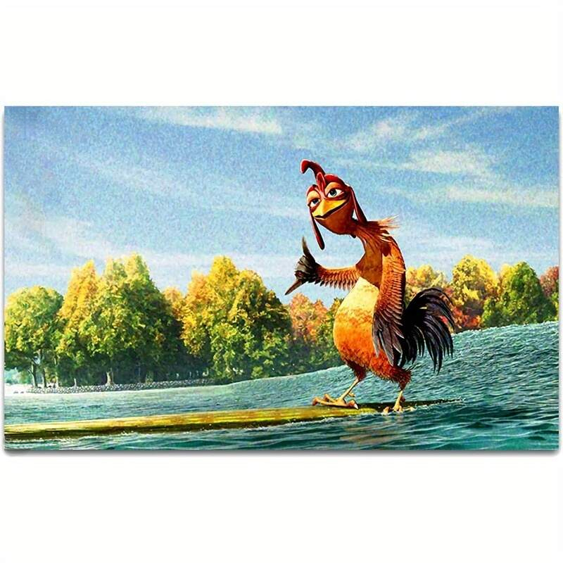 1pc Large Chicken Joe Funny Wall Tapestry Banner Surfing Rooster Meme Decor Vibrant Orange Yellow Chicken Art For Bedroom College Dorm Man Cave_voghion.com