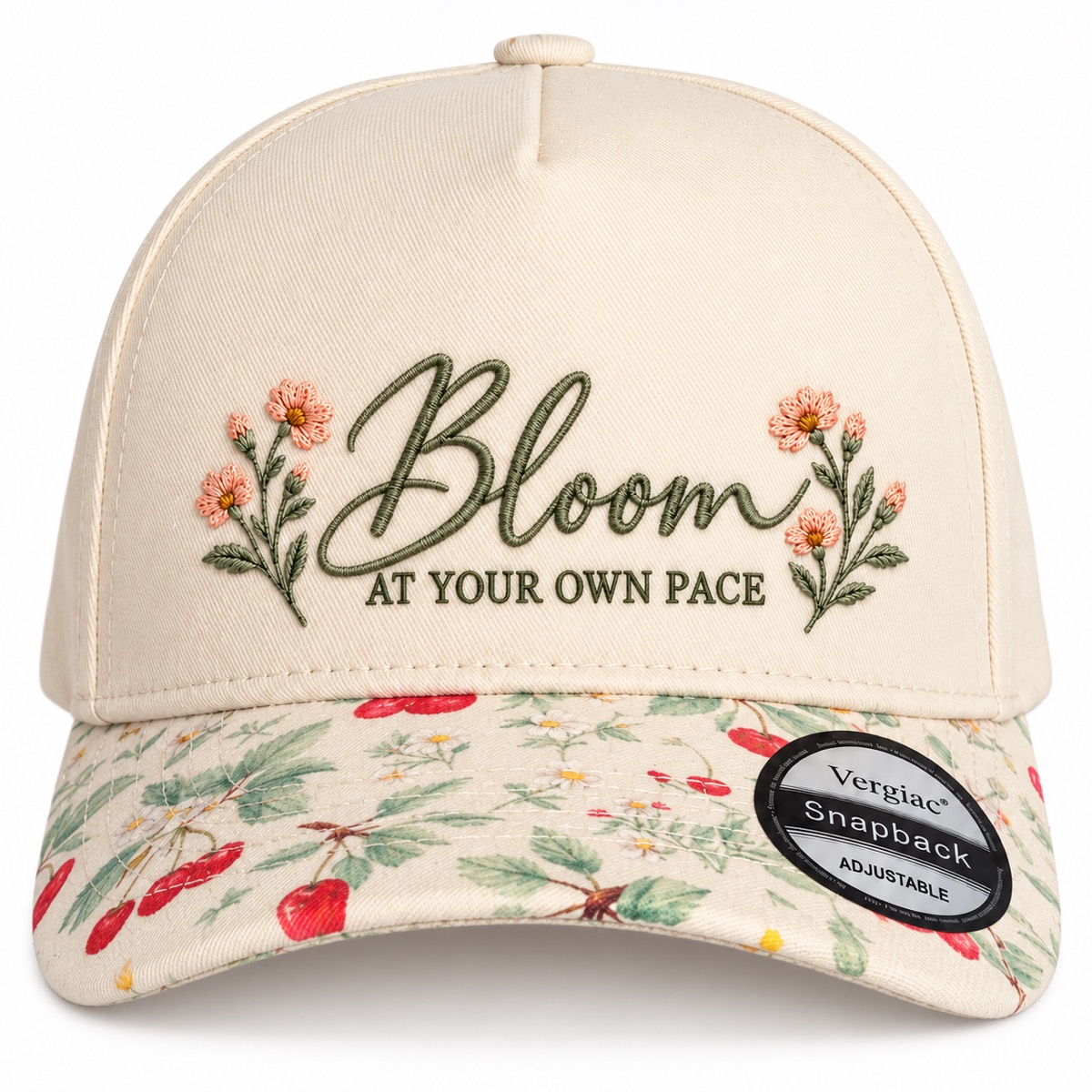 Bloom At Your Own Pace 5-Panel Trucker Hat product details