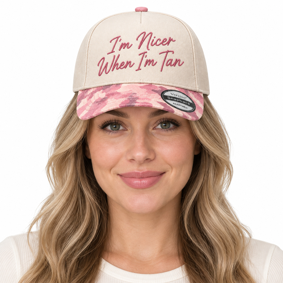 I'm Nicer When I'm Tan 5-Panel Trucker Hat product details