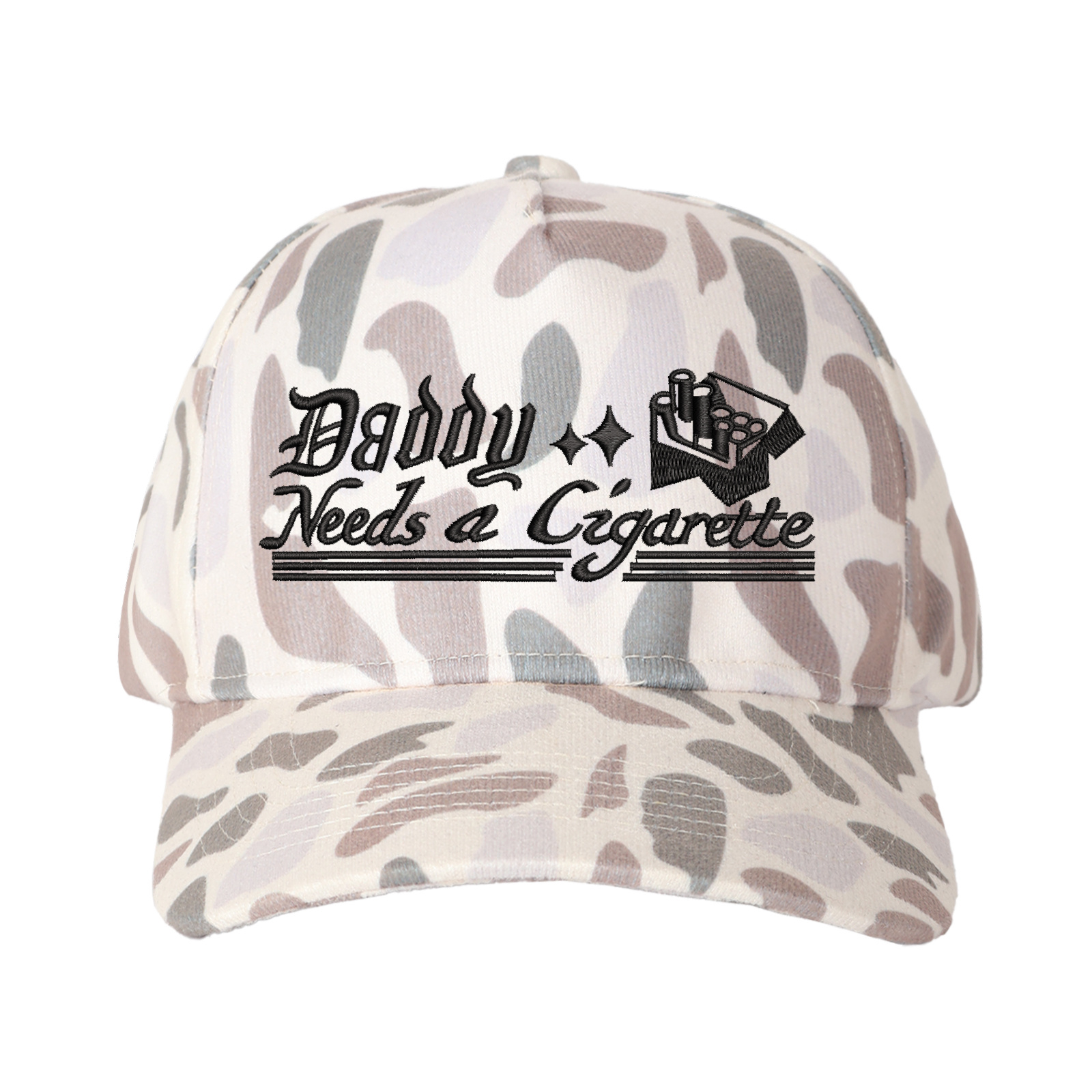 Daddy Needs A Cigarette Embroidered Trucker Hat product details