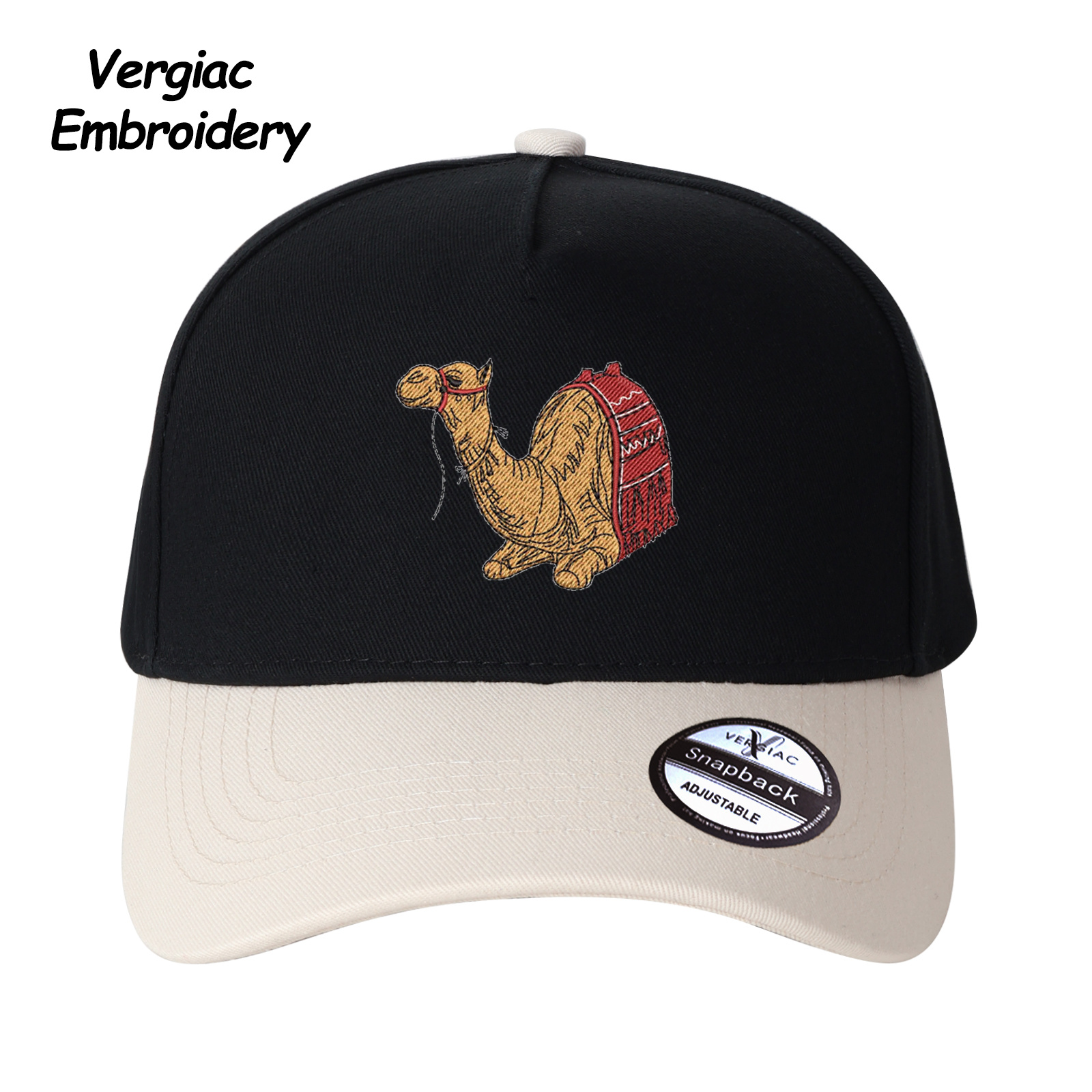 Camel Embroidered Trucker Hat product details