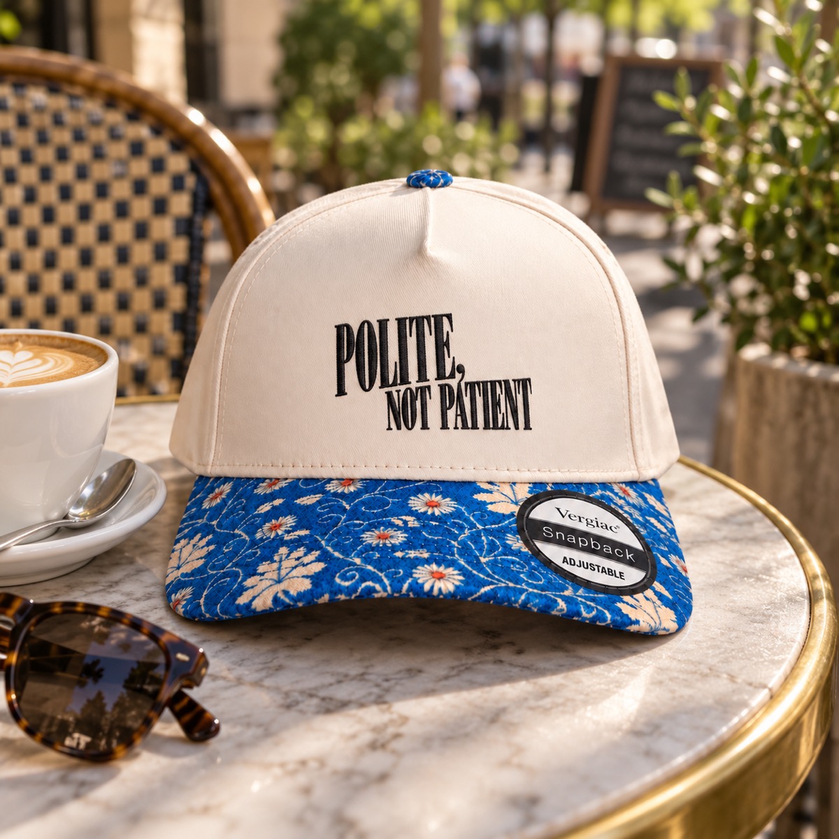 Polite, Not Patient 5-Panel Trucker Hat product details