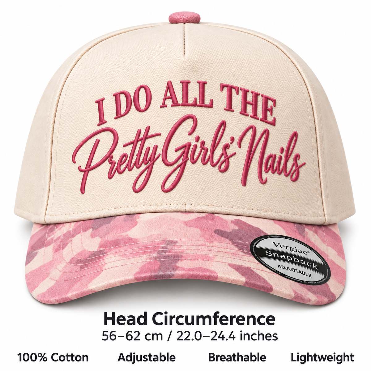 I Do All The Pretty Girls Nails Nail Art-themed 5-Panel Trucker Hat product details