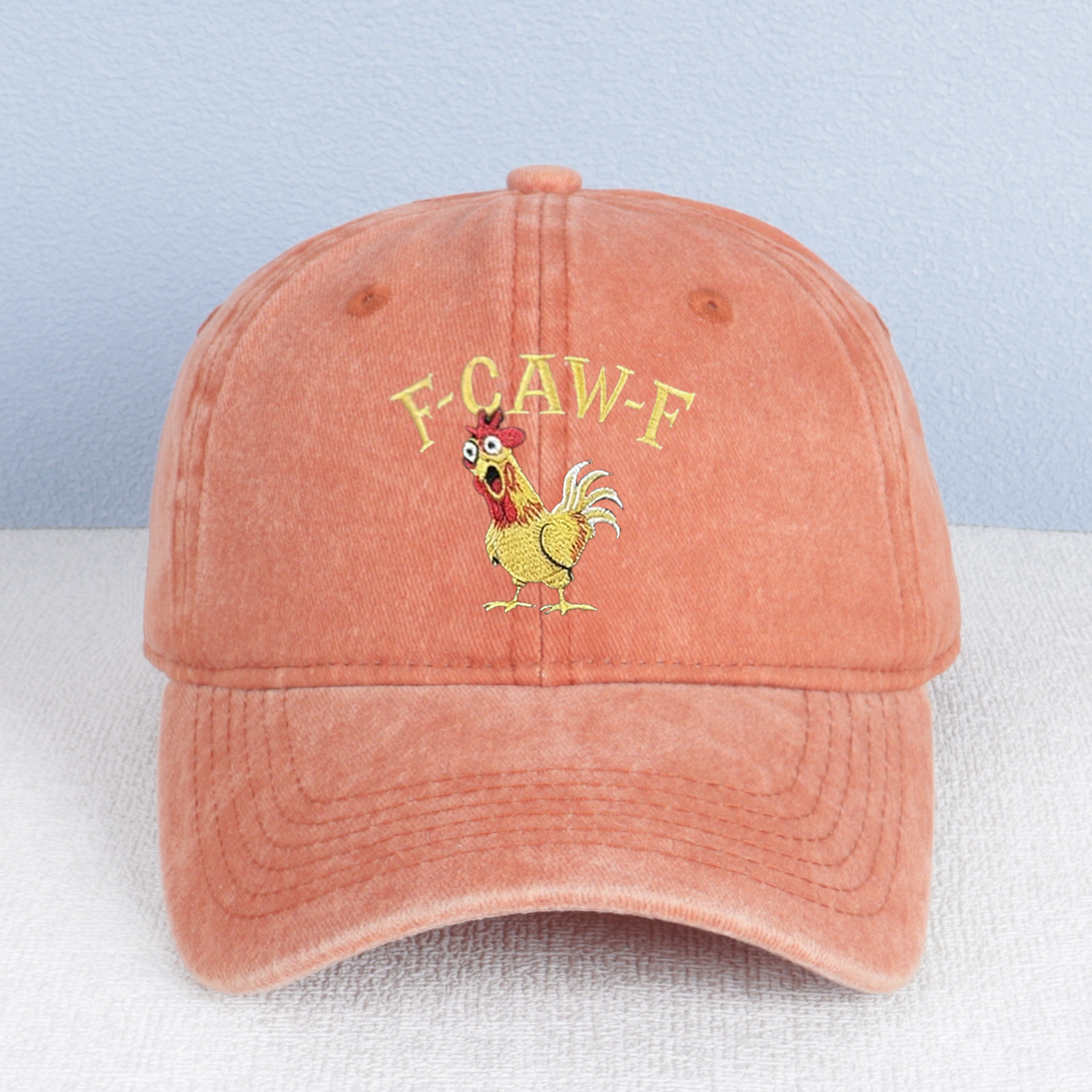 Funny F-caw-f Rooster Embroidered Vintage Hat product details