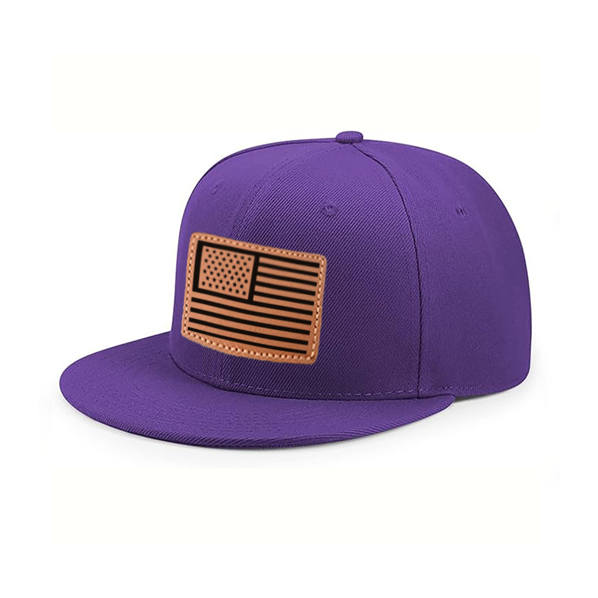 American Flag Leather Patch Trucker Hat product details