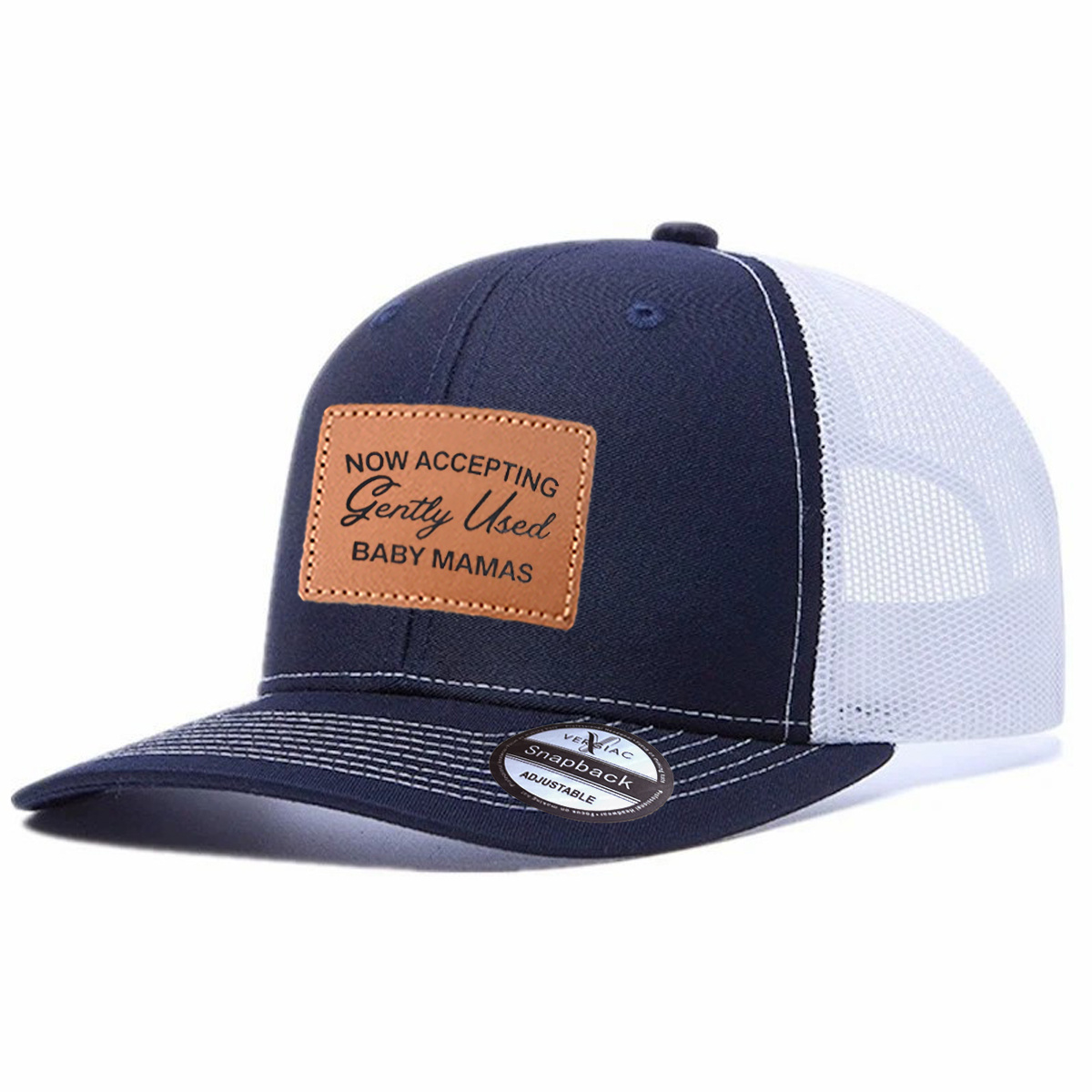 Men Good Vibes Only Always Leather Patch Trucker Hat product details