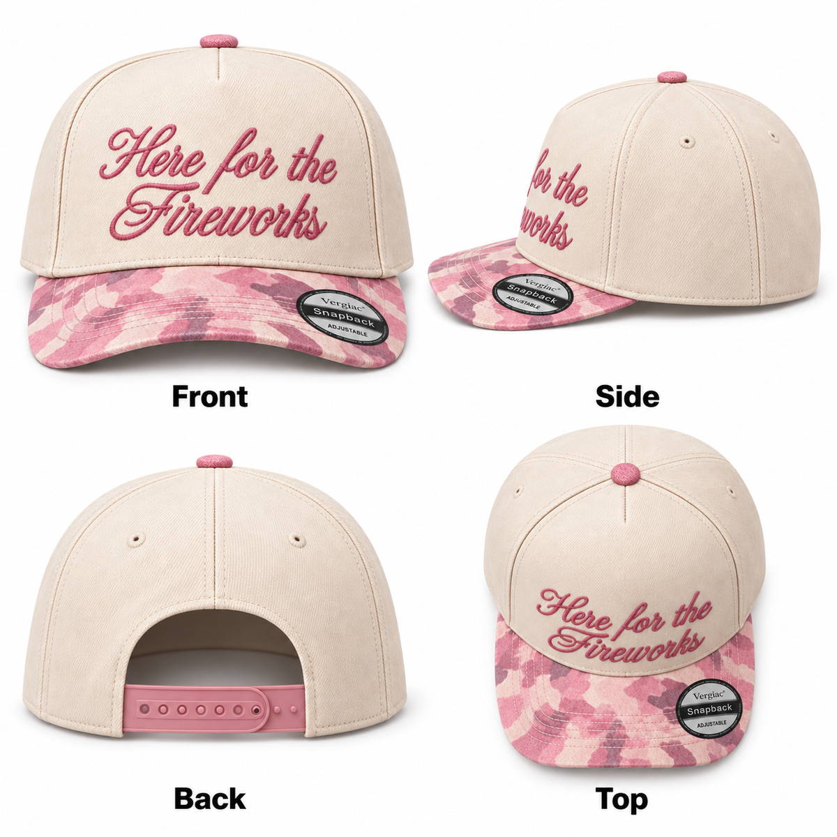 Here For The Fireworks 5-Panel Trucker Hat product details