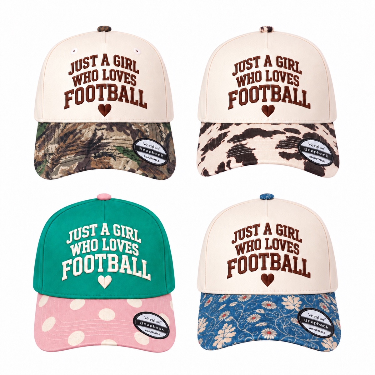 Just A Girl Who Loves Football 5-Panel Trucker Hat product details