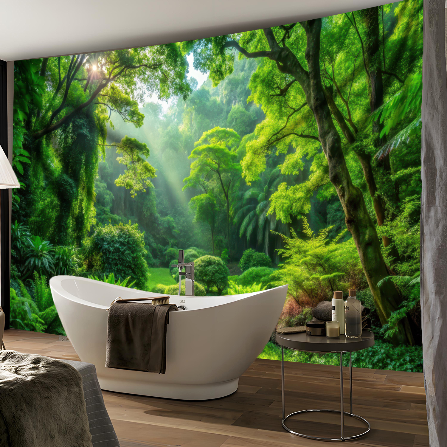 Aesthetic Natural Forest Landscape Printed Large Tapestry Polyester Wall Hanging Decoration For Living Room Bedroom Party Includes Free Hanging Clips_voghion.com