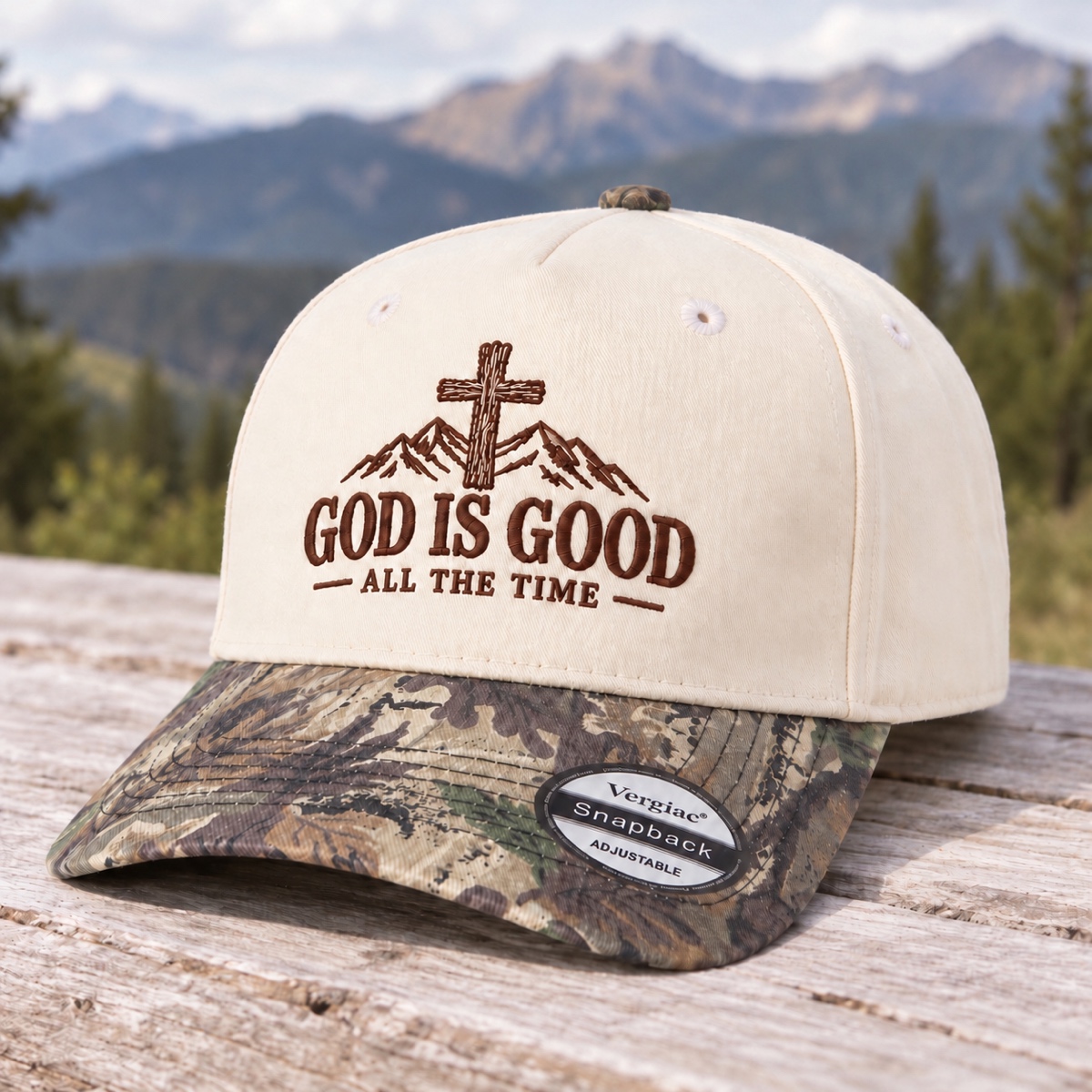 God Is Good All The Time 5-Panel Trucker Hat product details