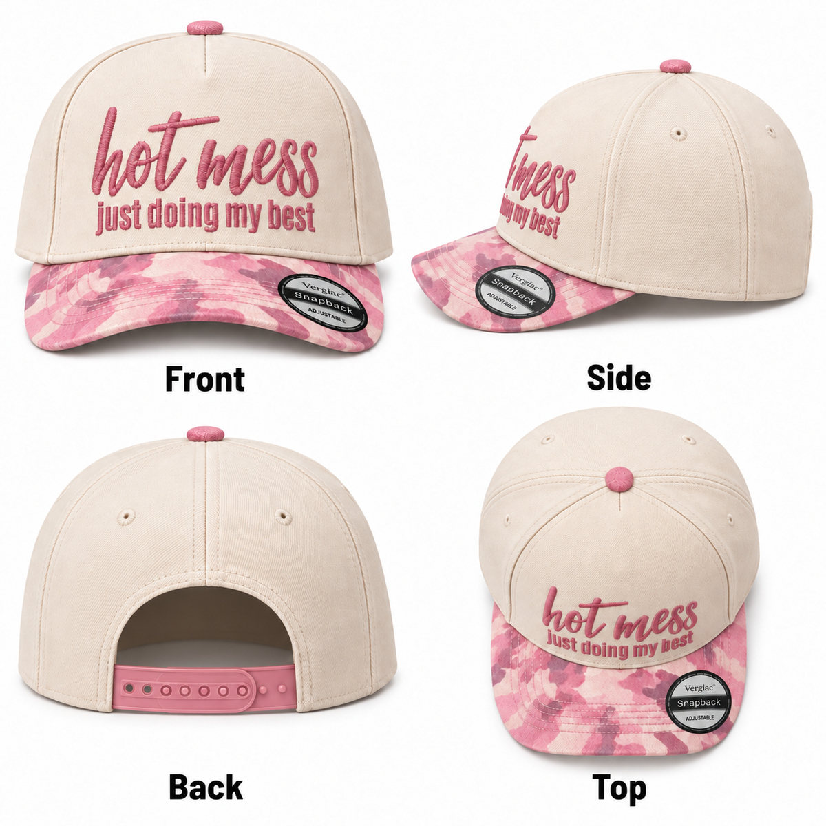 Hot Mess Just Doing My Best 5-Panel Trucker Hat product details