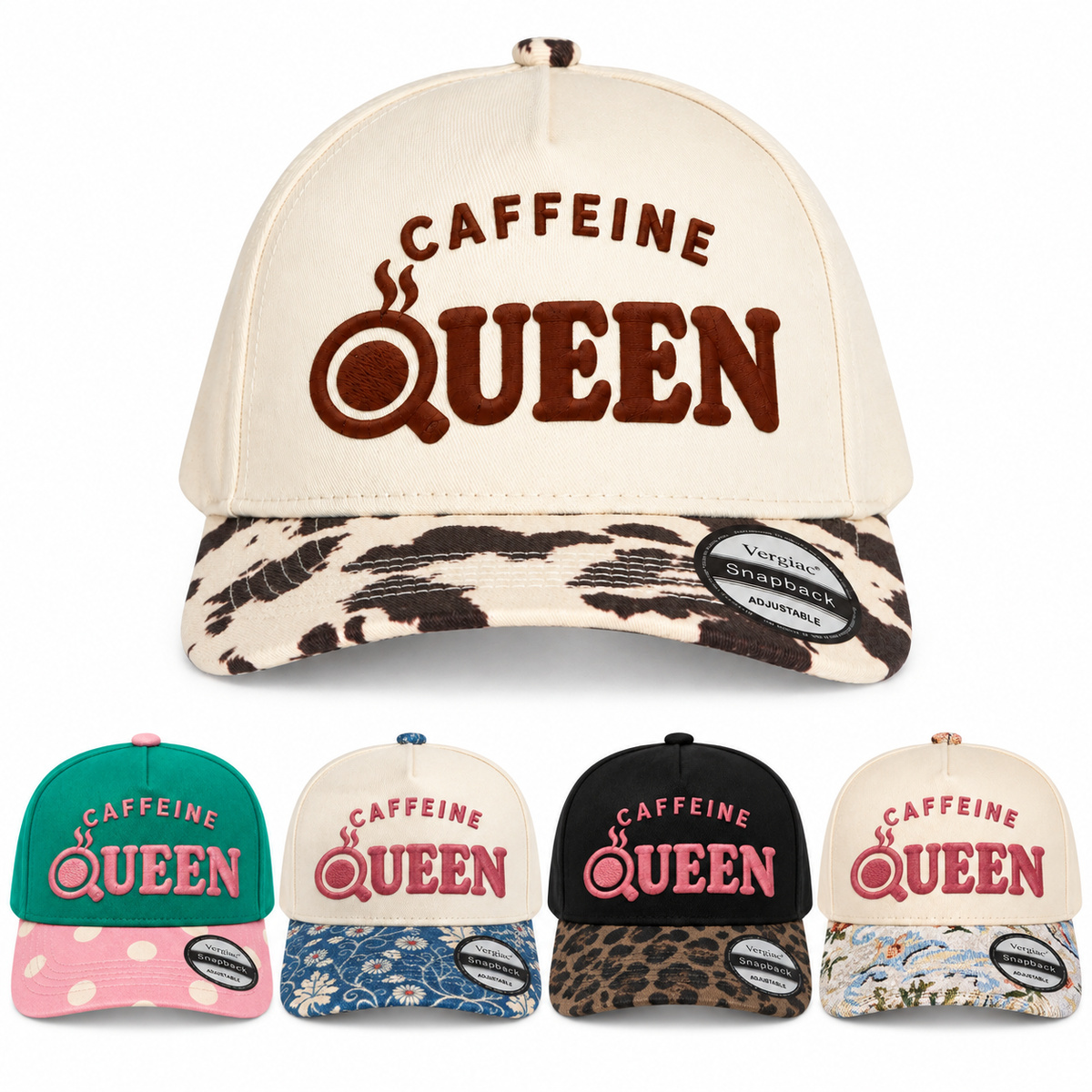 Caffeine Queen Coffee 5-Panel Trucker Hat product details