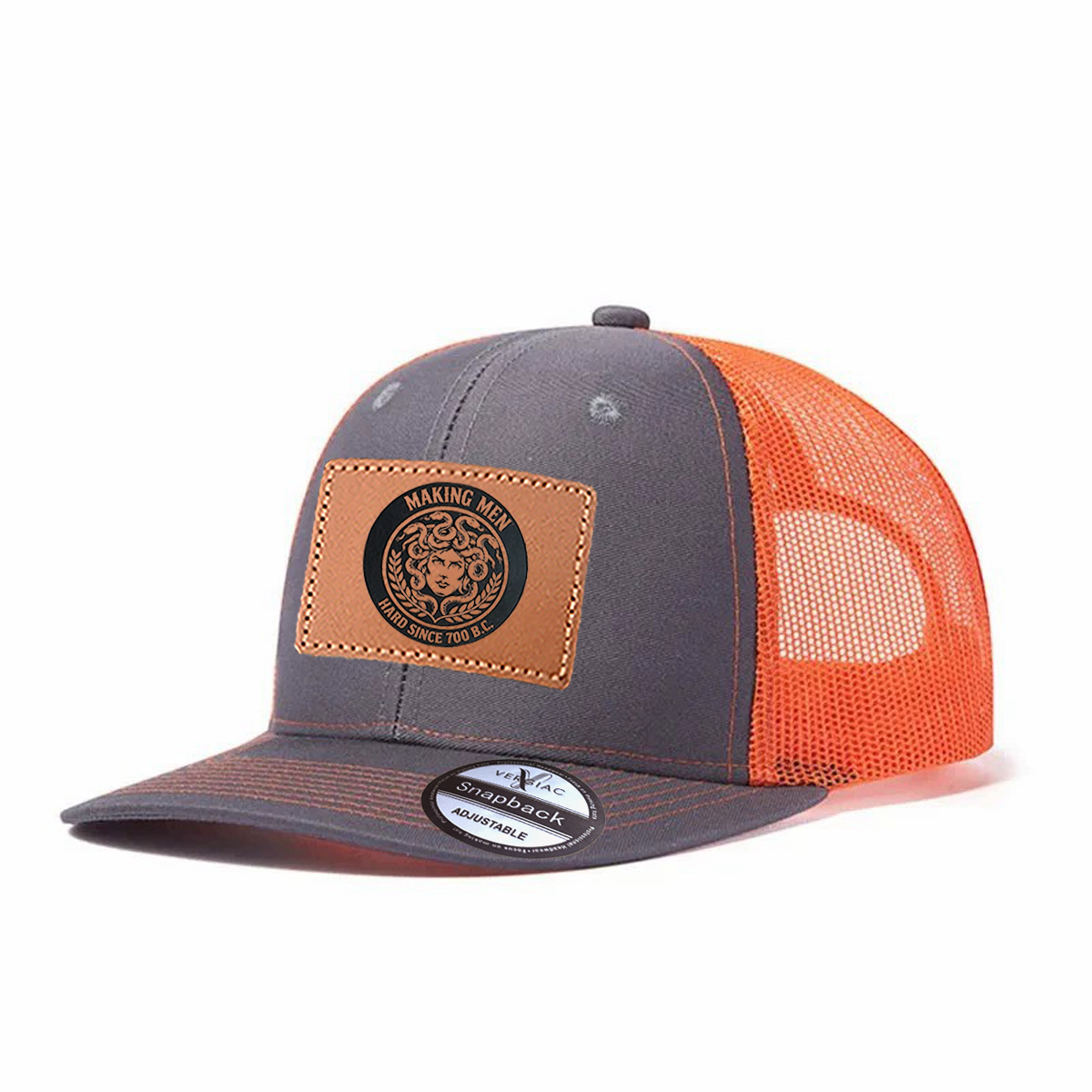 Making Men Hard Since 700 B.c Leather Patch Trucker Hat product details