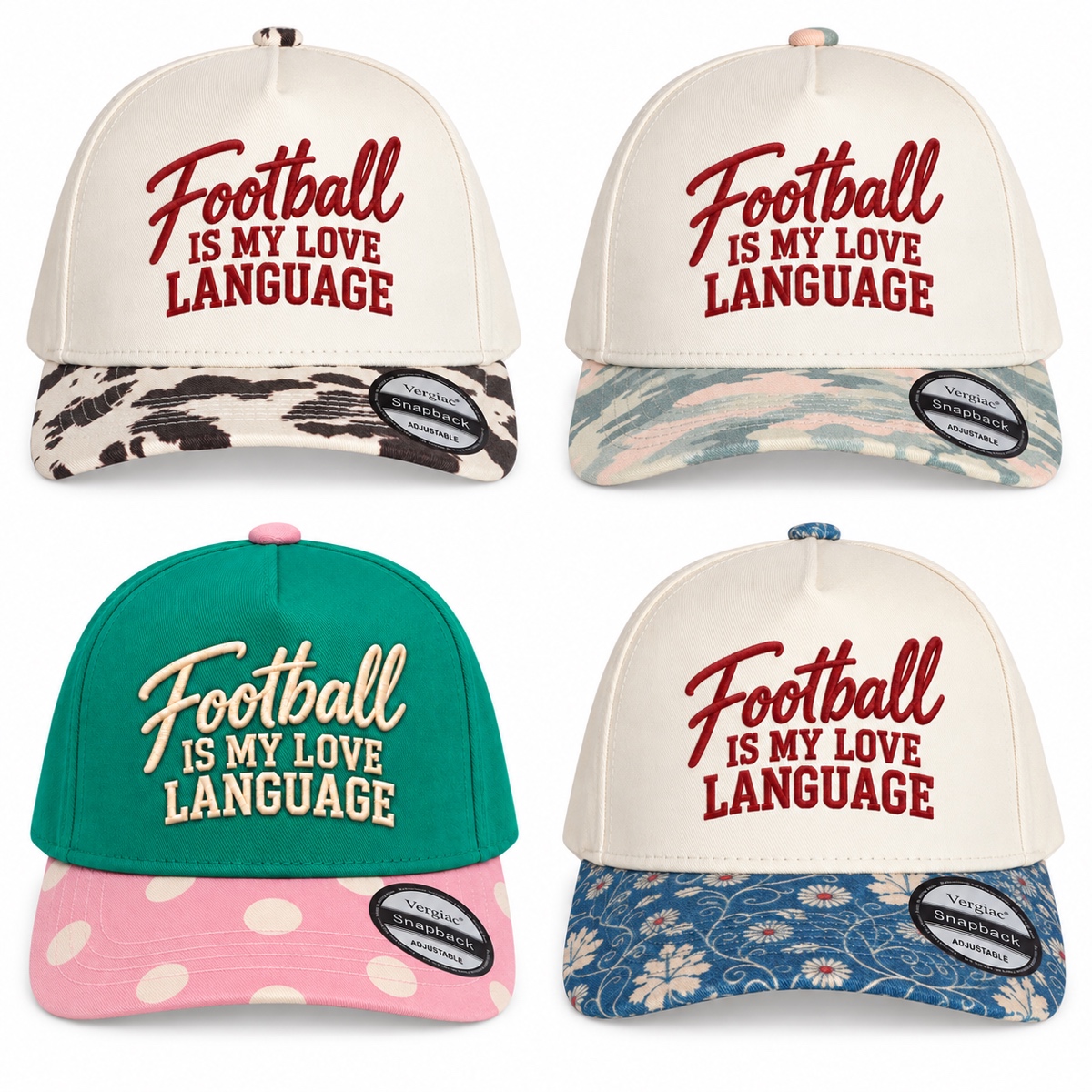 Football Is My Love Language 5-Panel Trucker Hat product details