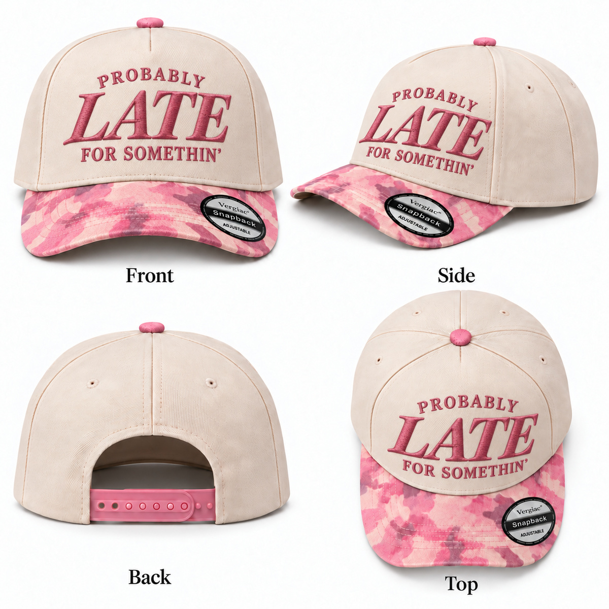 Probably Late For Somethin 5-Panel Trucker Hat product details
