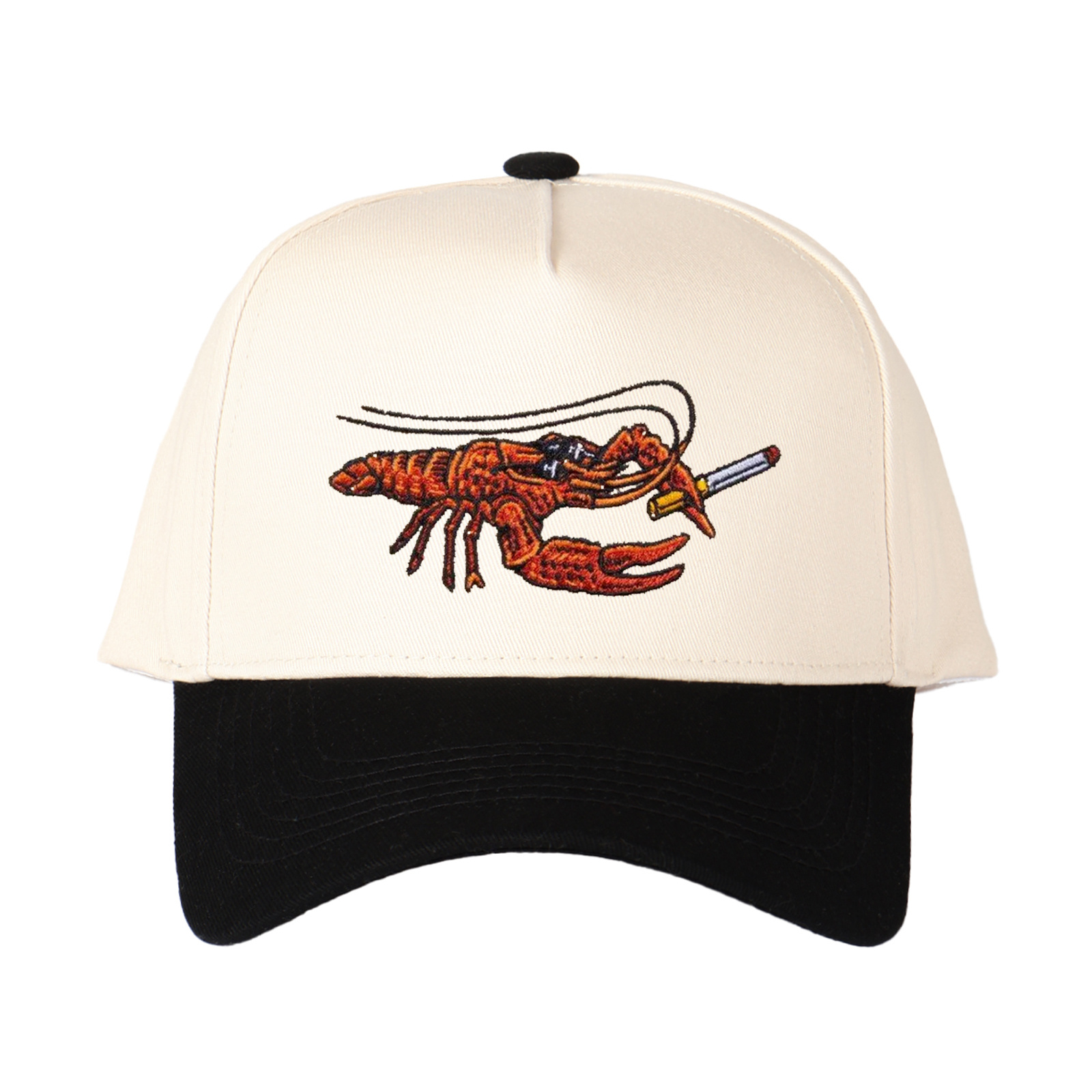 Cartoon Crayfish Embroidered Trucker Hat product details