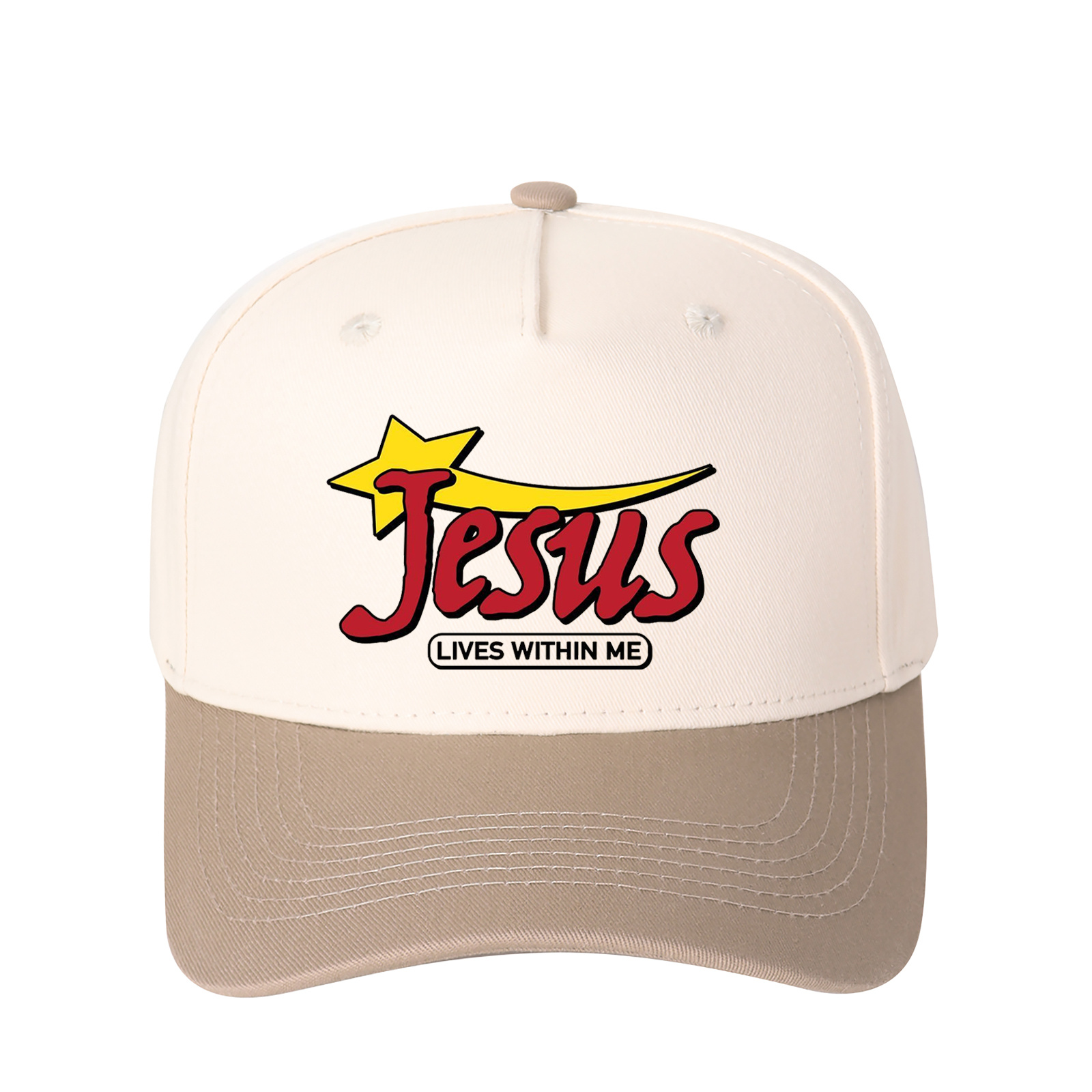 Jesus Lives Within Me Embroidered Trucker Hat product details