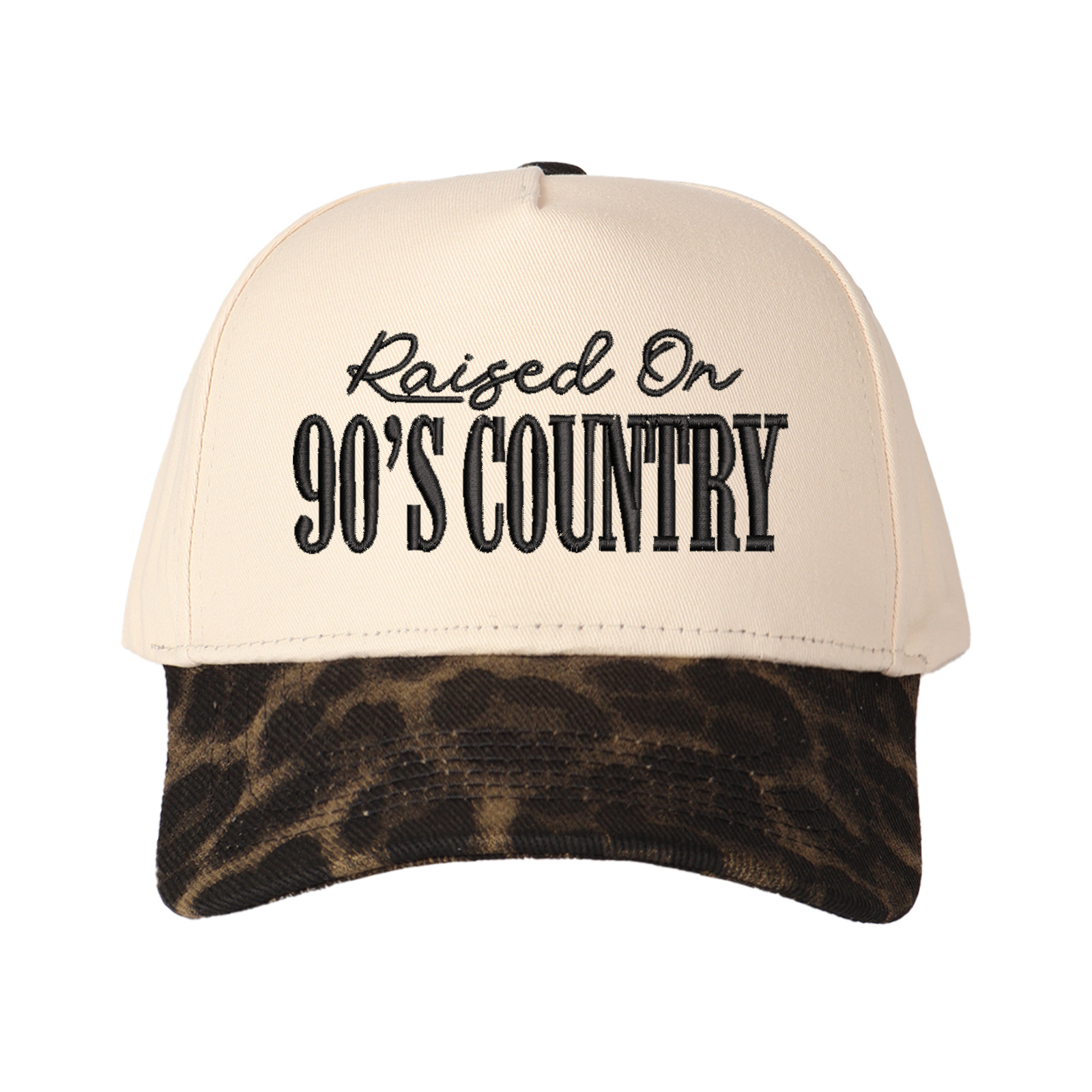 Raised On 90's Country Embroidered Trucker Hat product details