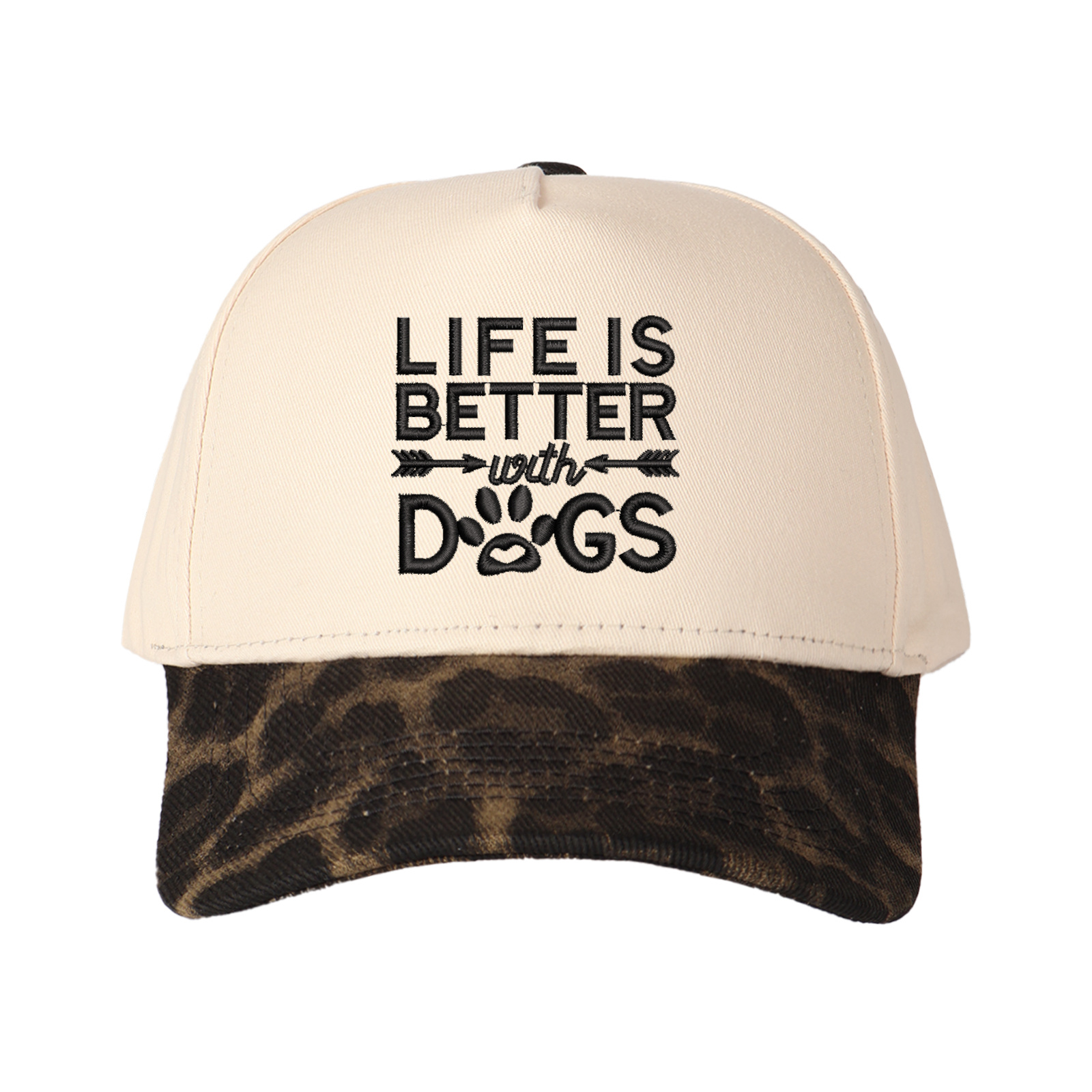 Life Is Better With Dogs Embroidered Trucker Hat product details