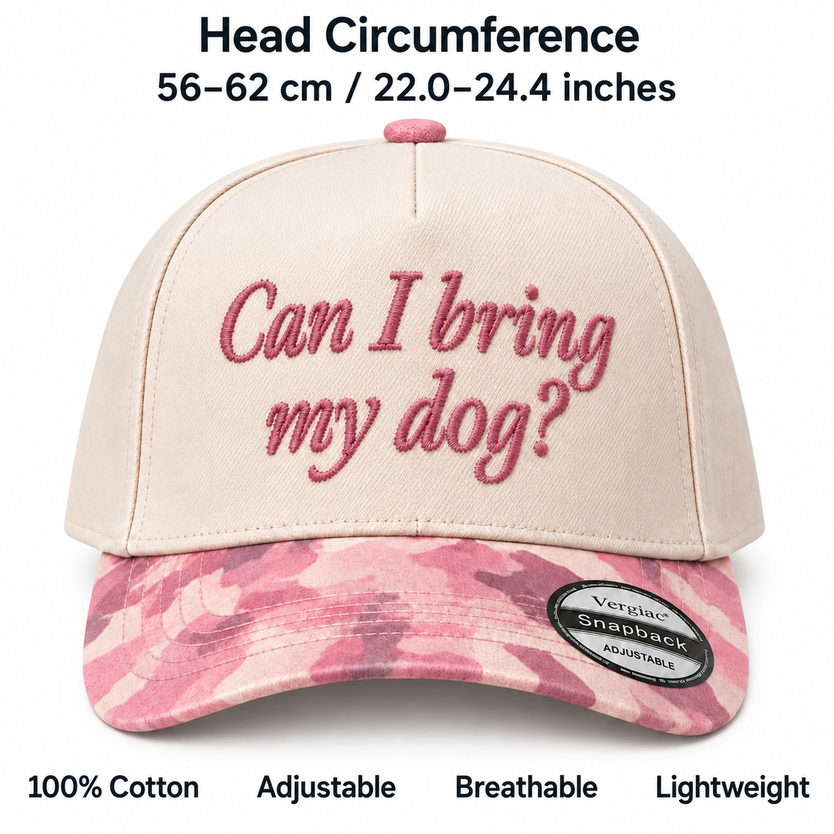 Can I Bring My Dog Pet-themed 5-Panel Trucker Hat product details