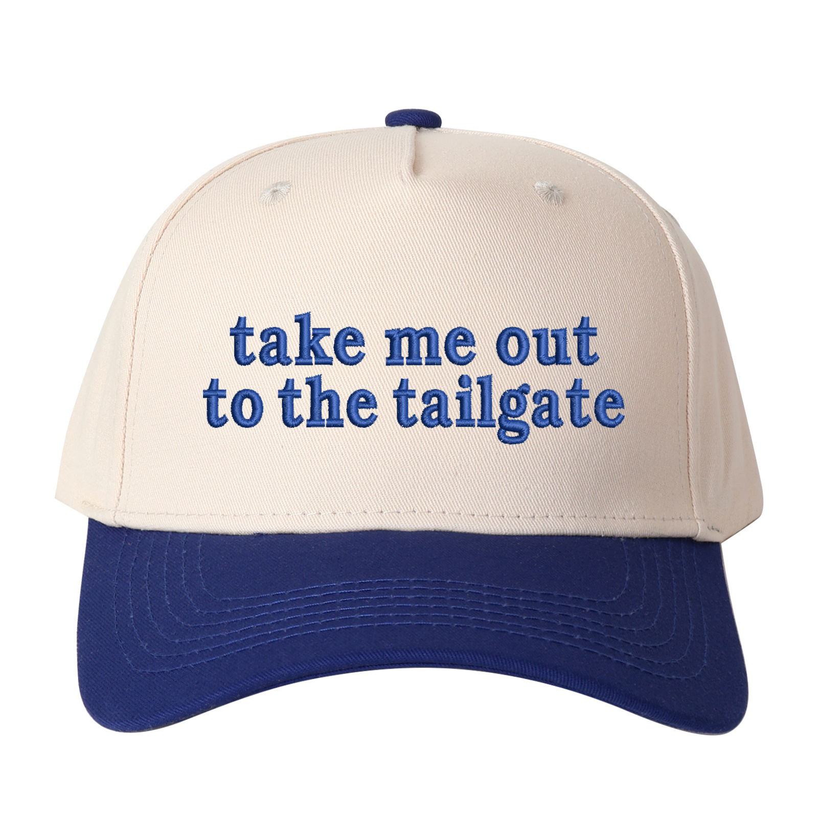Take Me Out To The Tailgate Embroidered Trucker Hat product details