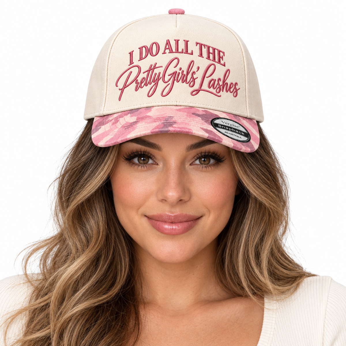 I Do All The Pretty Girls Lashes 5-Panel Trucker Hat product details
