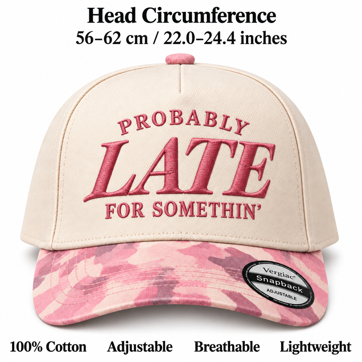 Probably Late For Somethin 5-Panel Trucker Hat product details
