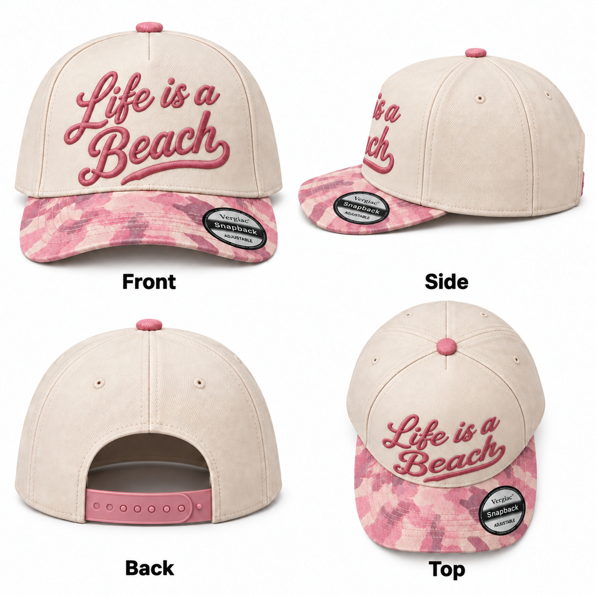 Life Is A Beach 5-Panel Trucker Hat product details