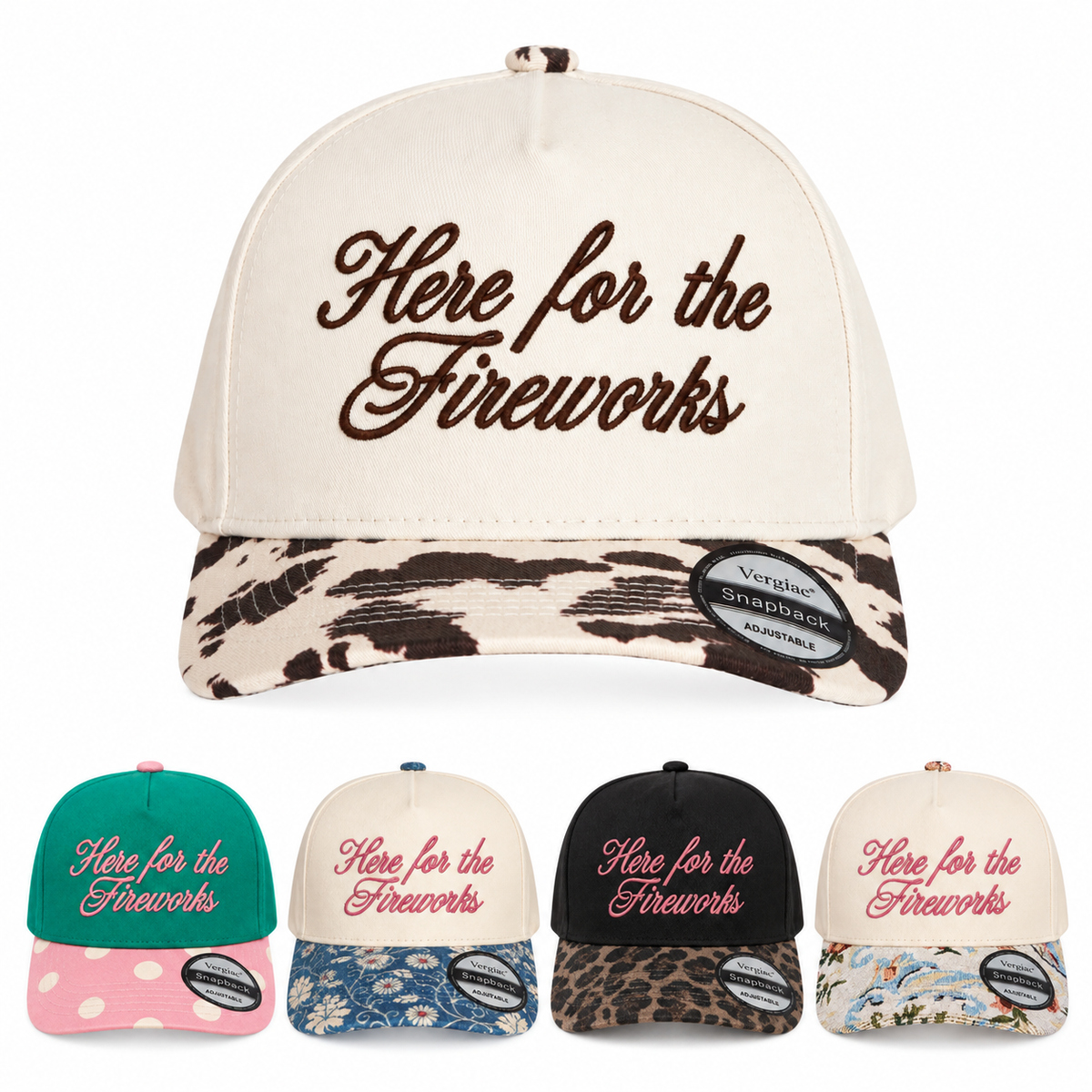 Here For The Fireworks 5-Panel Trucker Hat product details