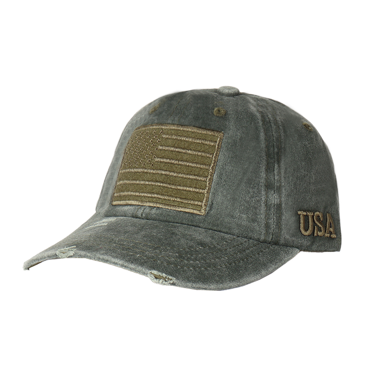 American Flag Embroidered Vintage Washed Baseball Cap product details