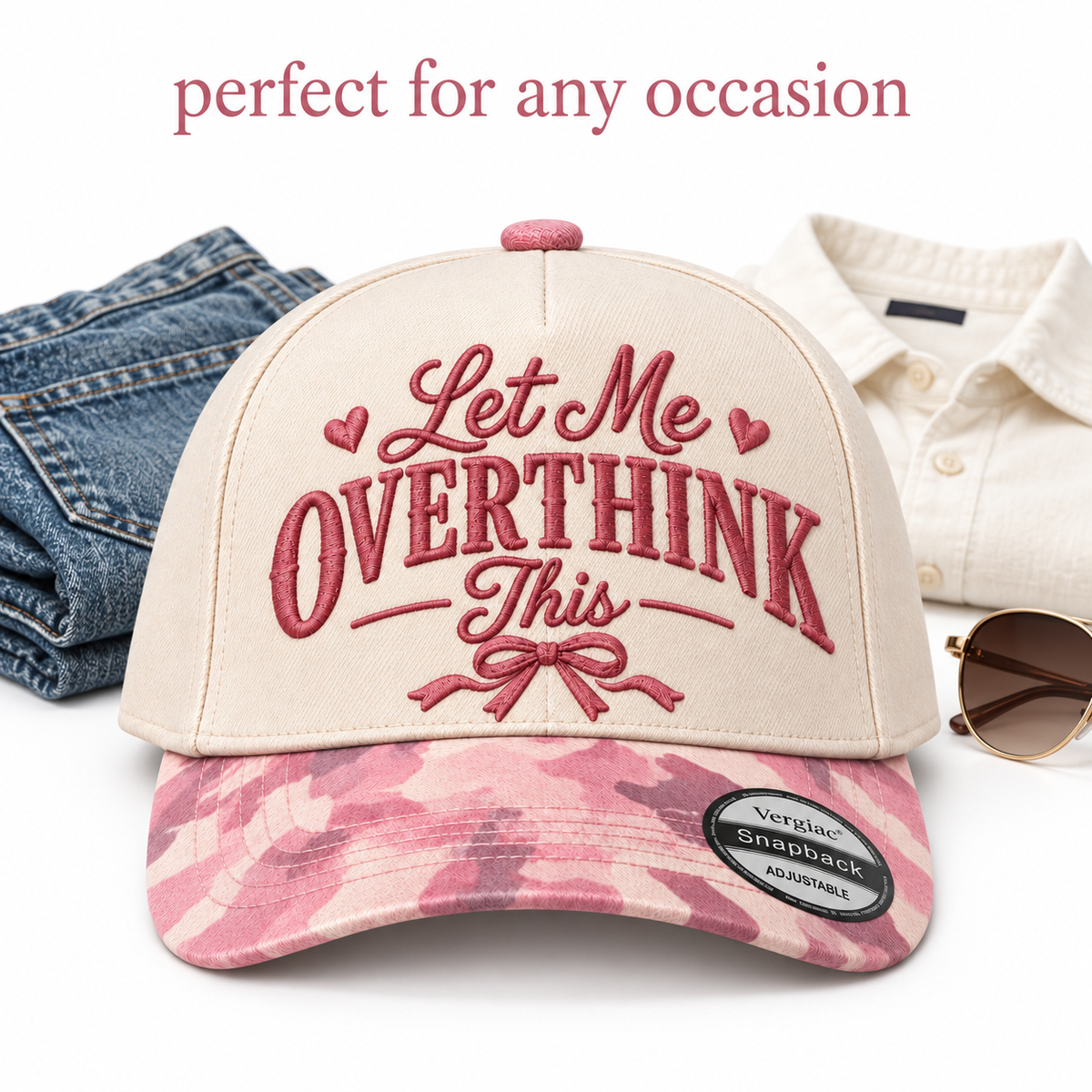 Let Me Overthink This Heart 5-Panel Trucker Hat product details