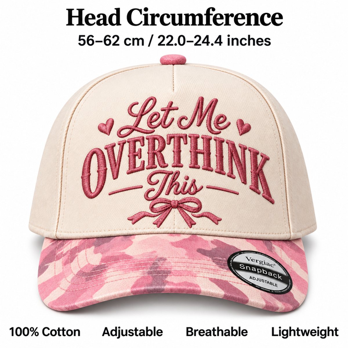 Let Me Overthink This Heart 5-Panel Trucker Hat product details