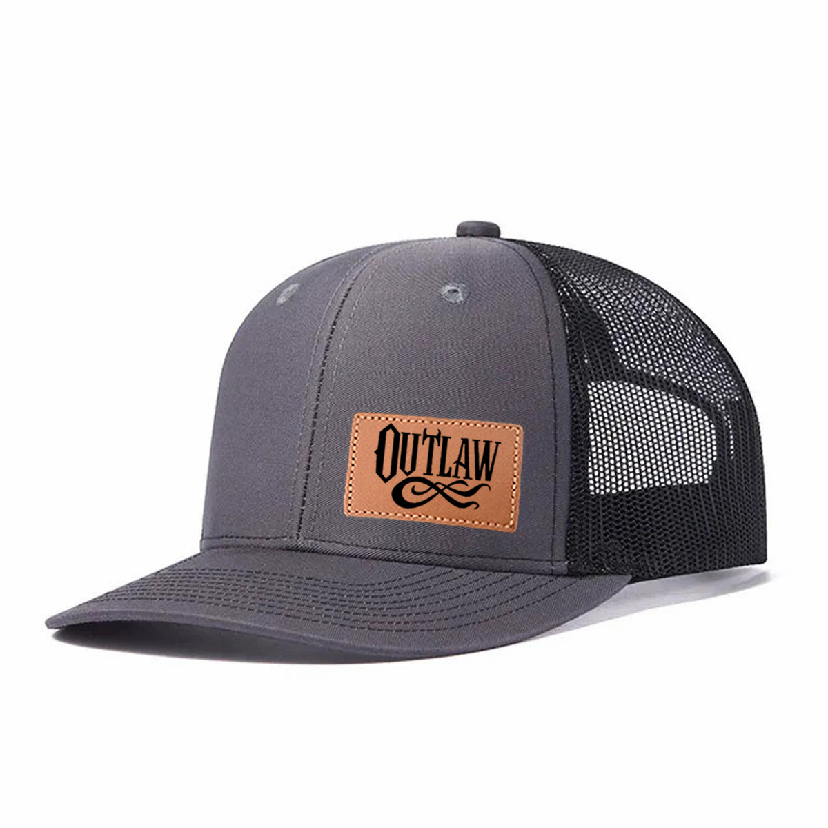 Outlaw Leather Patch Trucker Hat product details