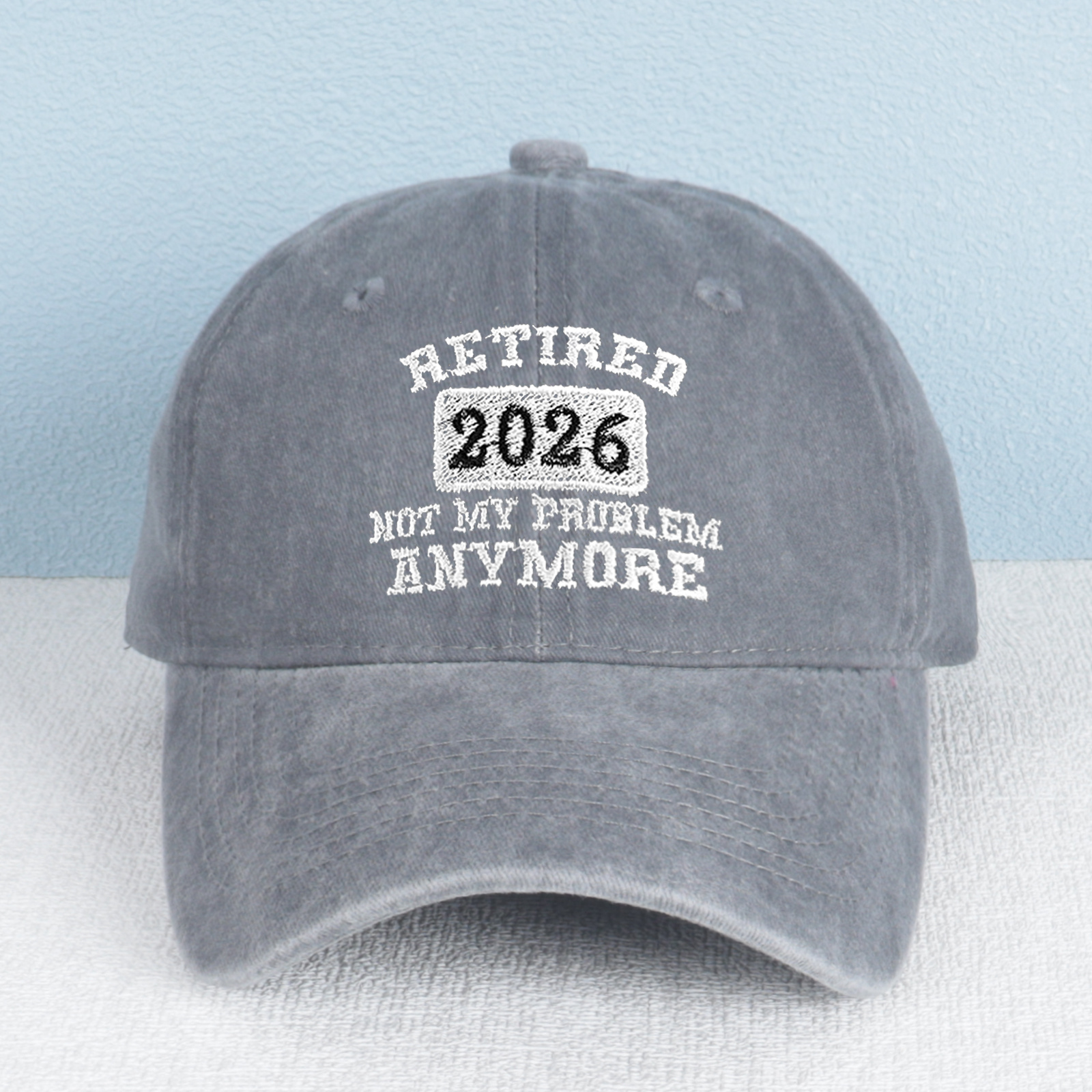 Retired 2026 Not My Problem Anymore Embroidered Trucker Hat product details