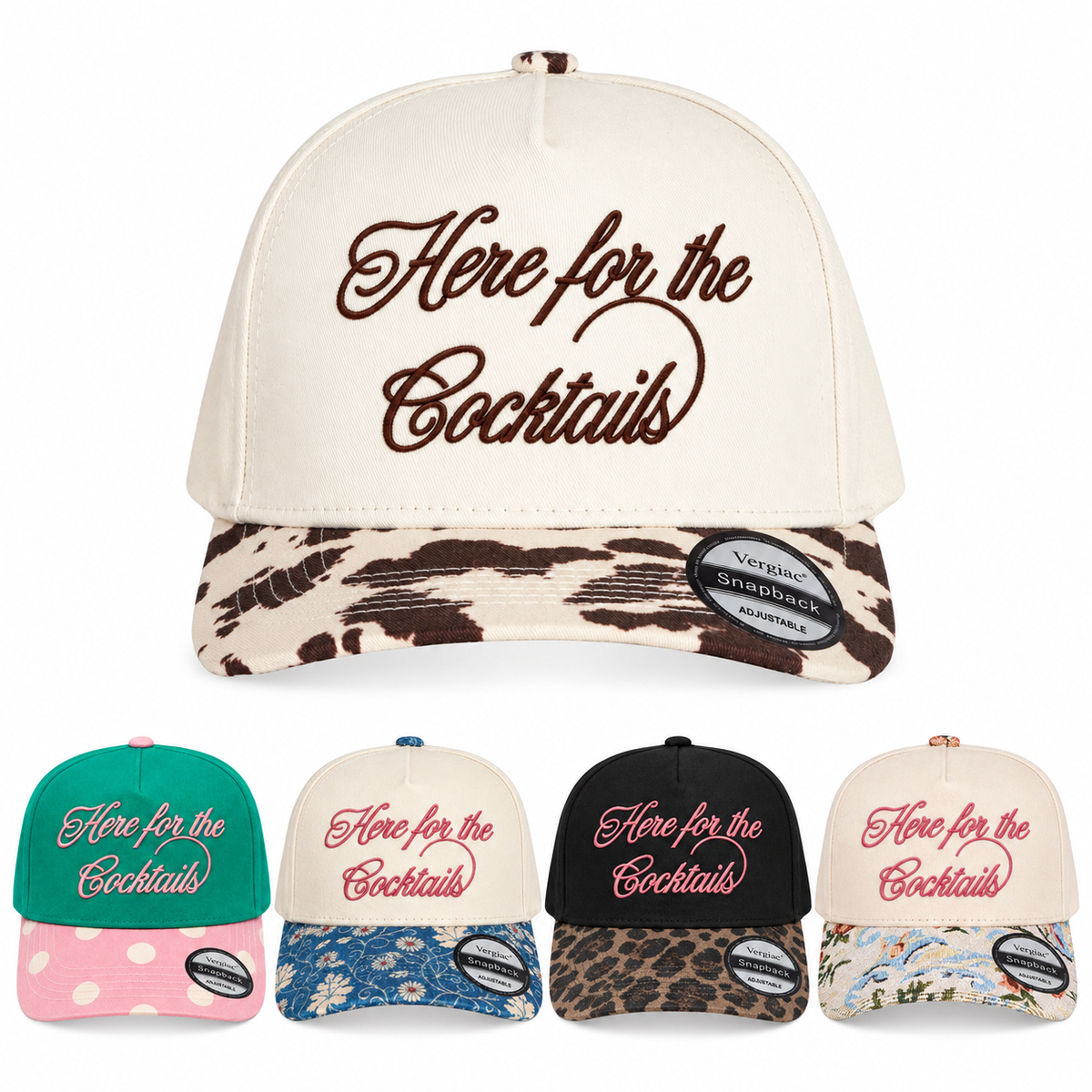 Here For The Cocktails 5-Panel Trucker Hat product details