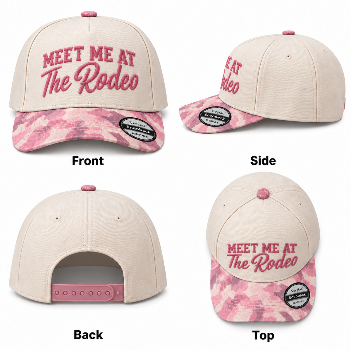 Meet Me At The Rodeo 5-Panel Trucker Hat product details