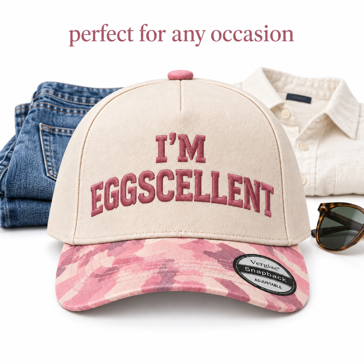I'm Eggscellent 5-Panel Trucker Hat product details
