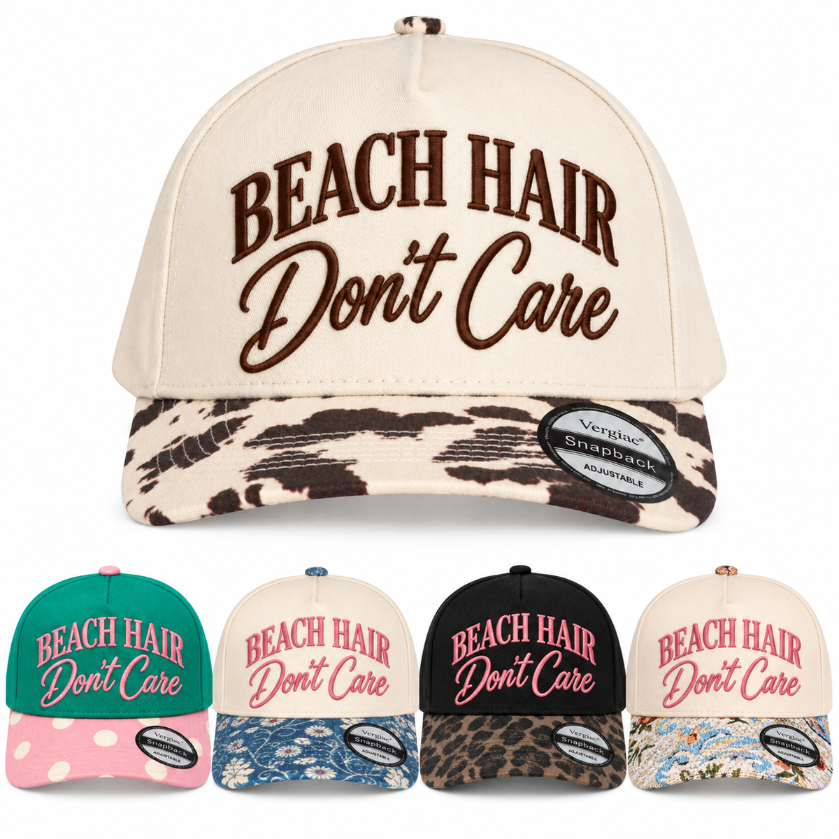 Beach Hair Dont Care Beach-themed 5-Panel Trucker Hat product details