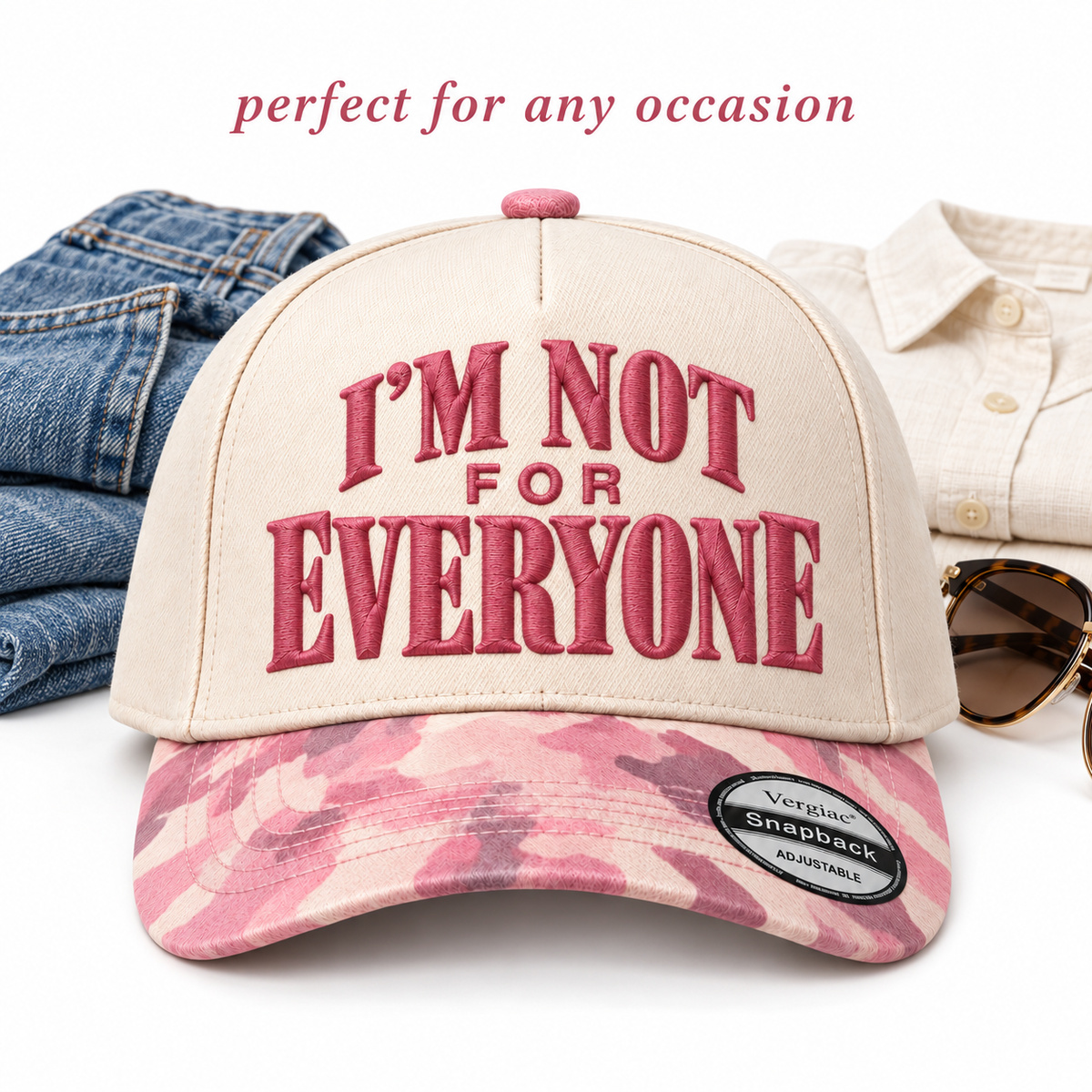 Im Not For Everyone Vintage 5-Panel Trucker Hat product details