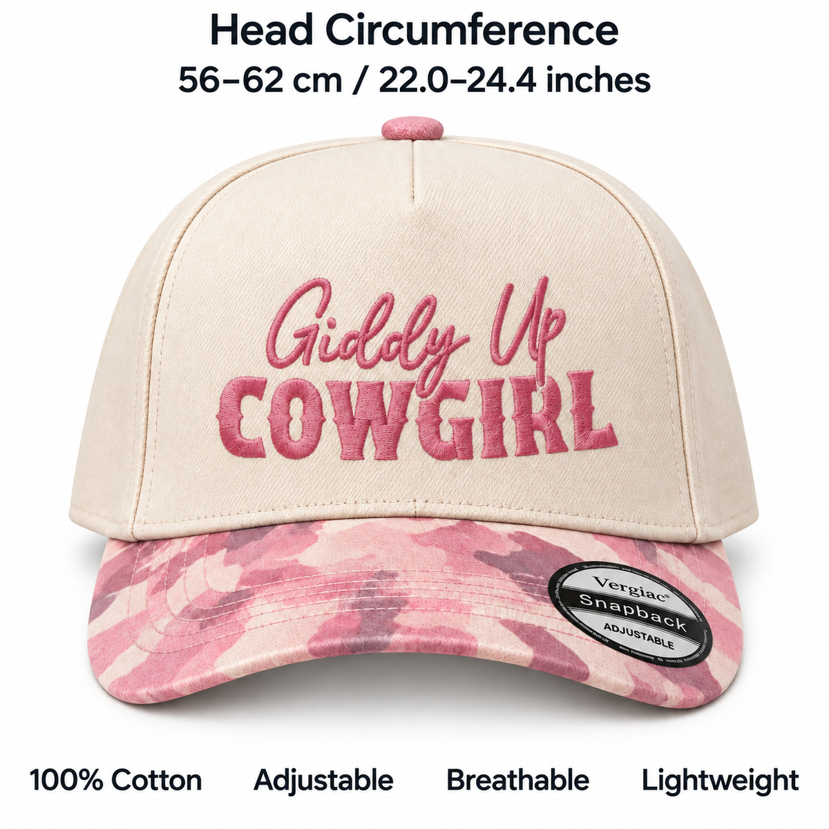Giddy Up Cowgirl 5-Panel Trucker Hat product details