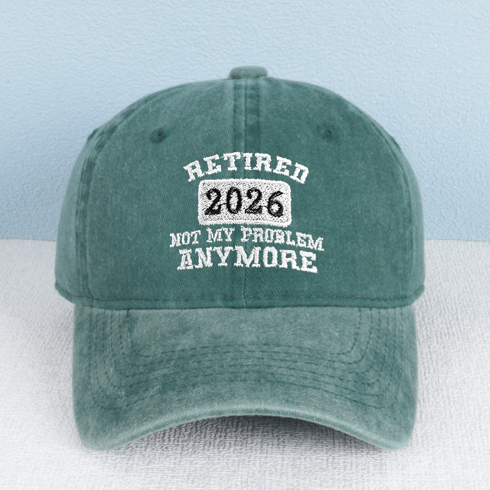 Retired 2026 Not My Problem Anymore Embroidered Trucker Hat product details