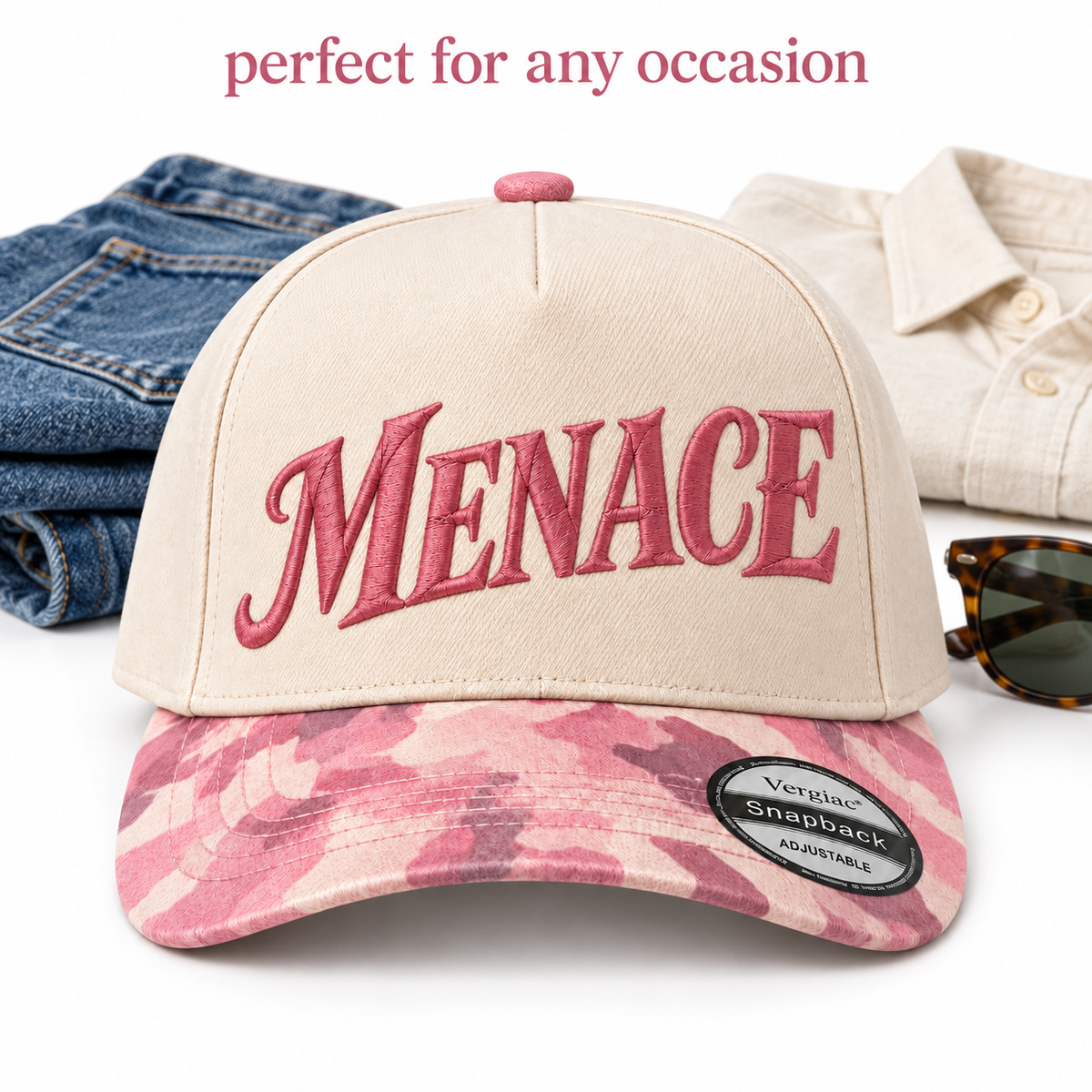 Menace Vintage 5-Panel Trucker Hat product details