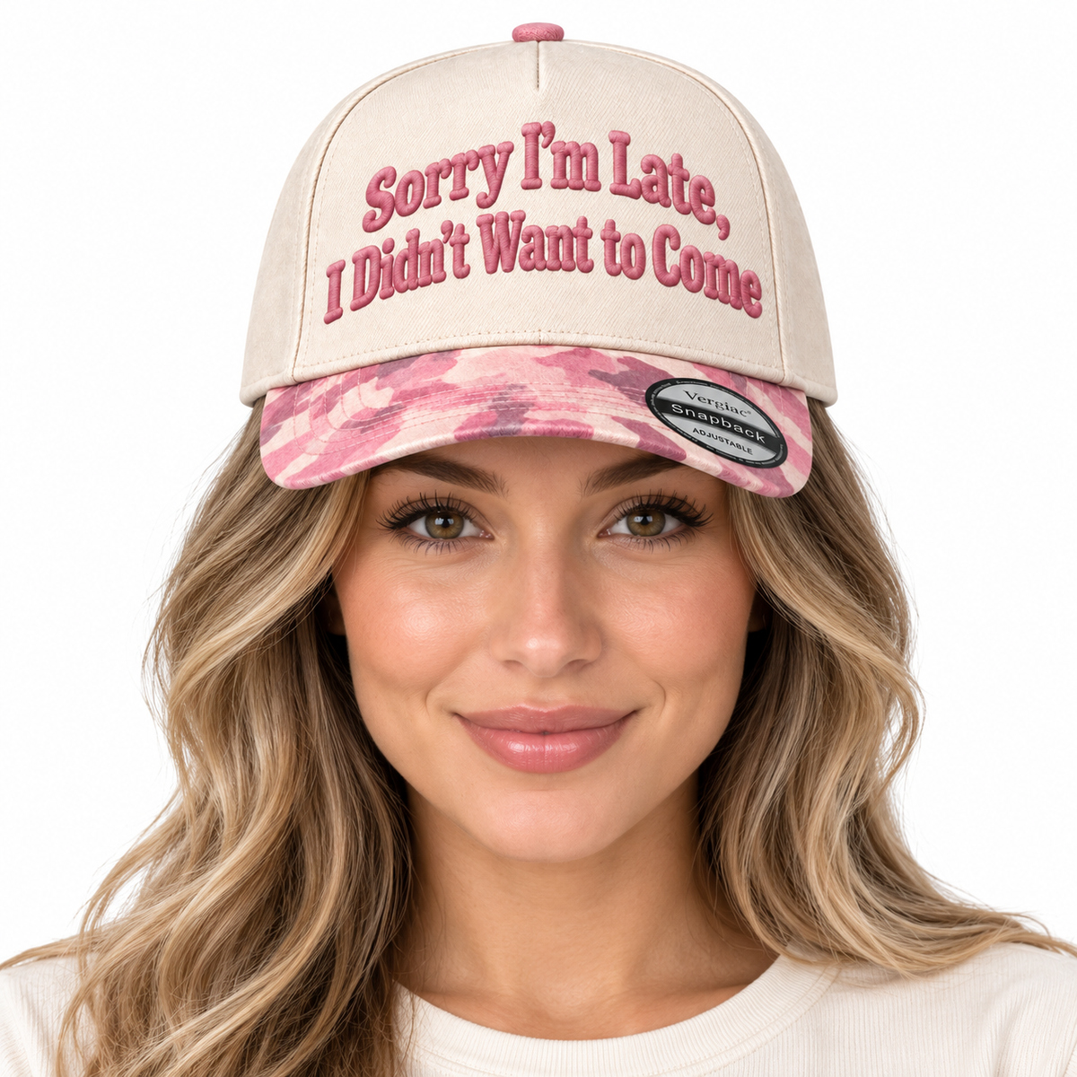 Sorry I'm Late I Didn't Want To Come Rounded 5-Panel Trucker Hat product details